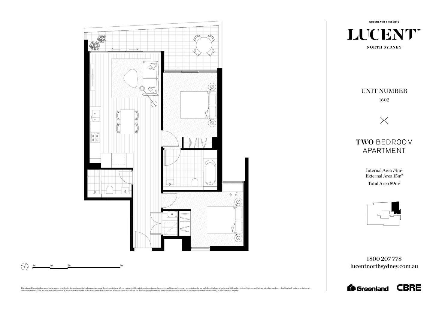 Floorplan of Homely apartment listing, 1602/225 Pacific Highway, North Sydney NSW 2060