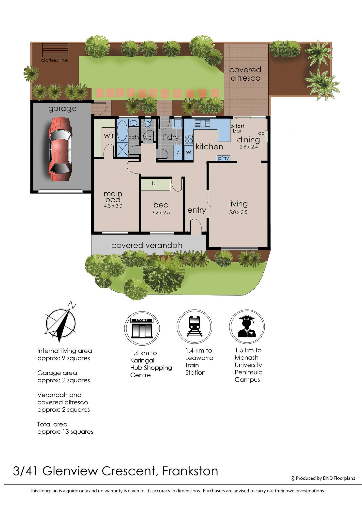Floorplan of Homely unit listing, 3/41 Glenview Crescent, Frankston VIC 3199
