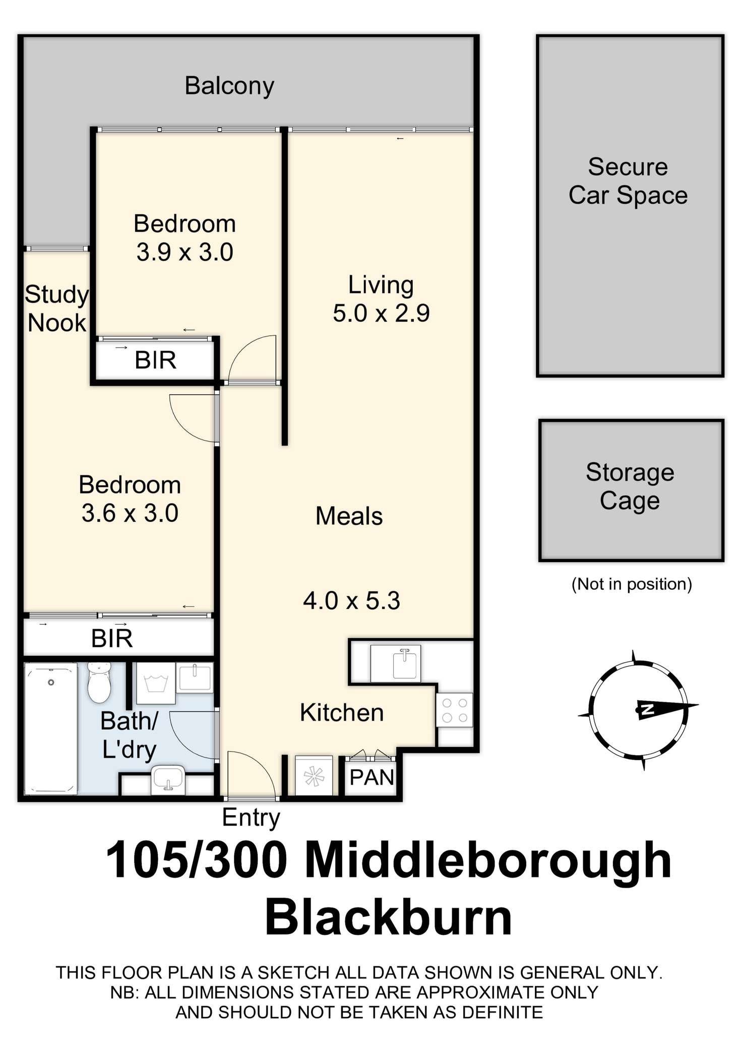 Floorplan of Homely apartment listing, 105/300 Middleborough Road, Blackburn VIC 3130