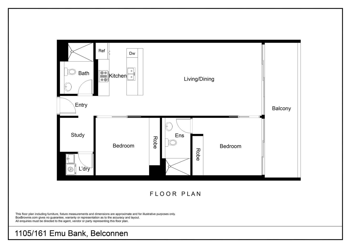 Floorplan of Homely apartment listing, 1105/161 Emu Bank, Belconnen ACT 2617