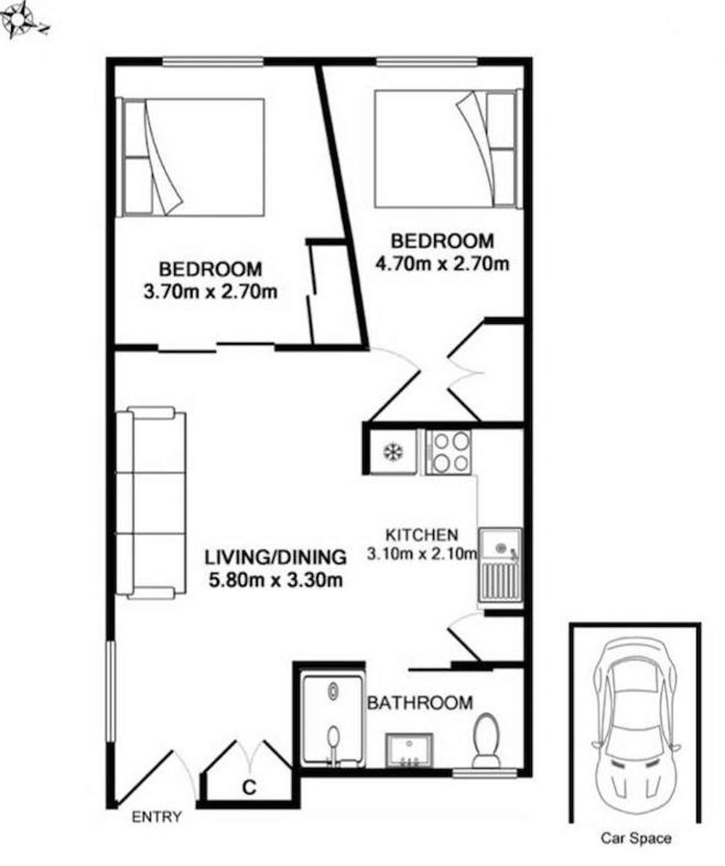 Floorplan of Homely apartment listing, 2/407-409 Glebe Point Road, Glebe NSW 2037