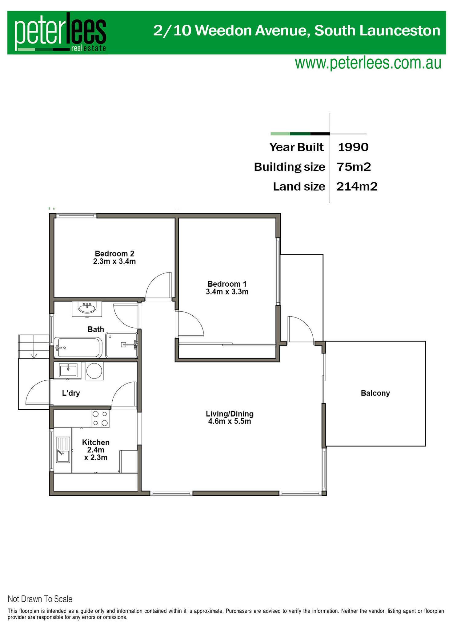 Floorplan of Homely unit listing, 2/10 Weedon Avenue, South Launceston TAS 7249