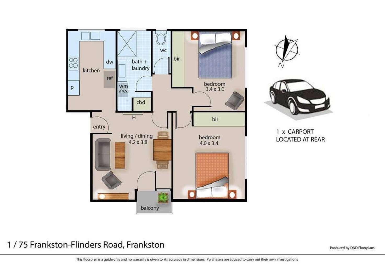 Floorplan of Homely unit listing, 1/75 Frankston-Flinders Road, Frankston VIC 3199