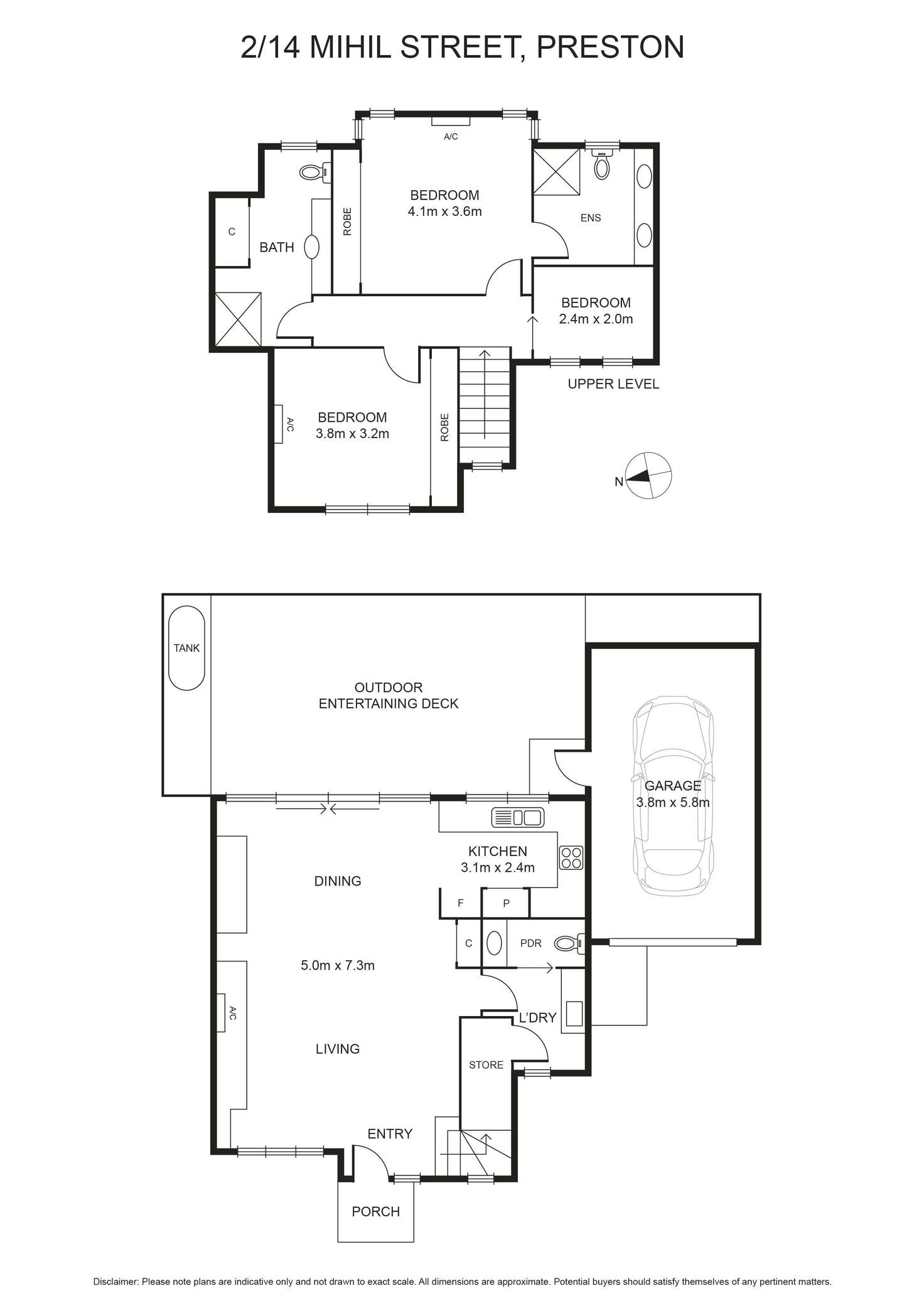 Floorplan of Homely townhouse listing, 2/14 Mihil Street, Preston VIC 3072