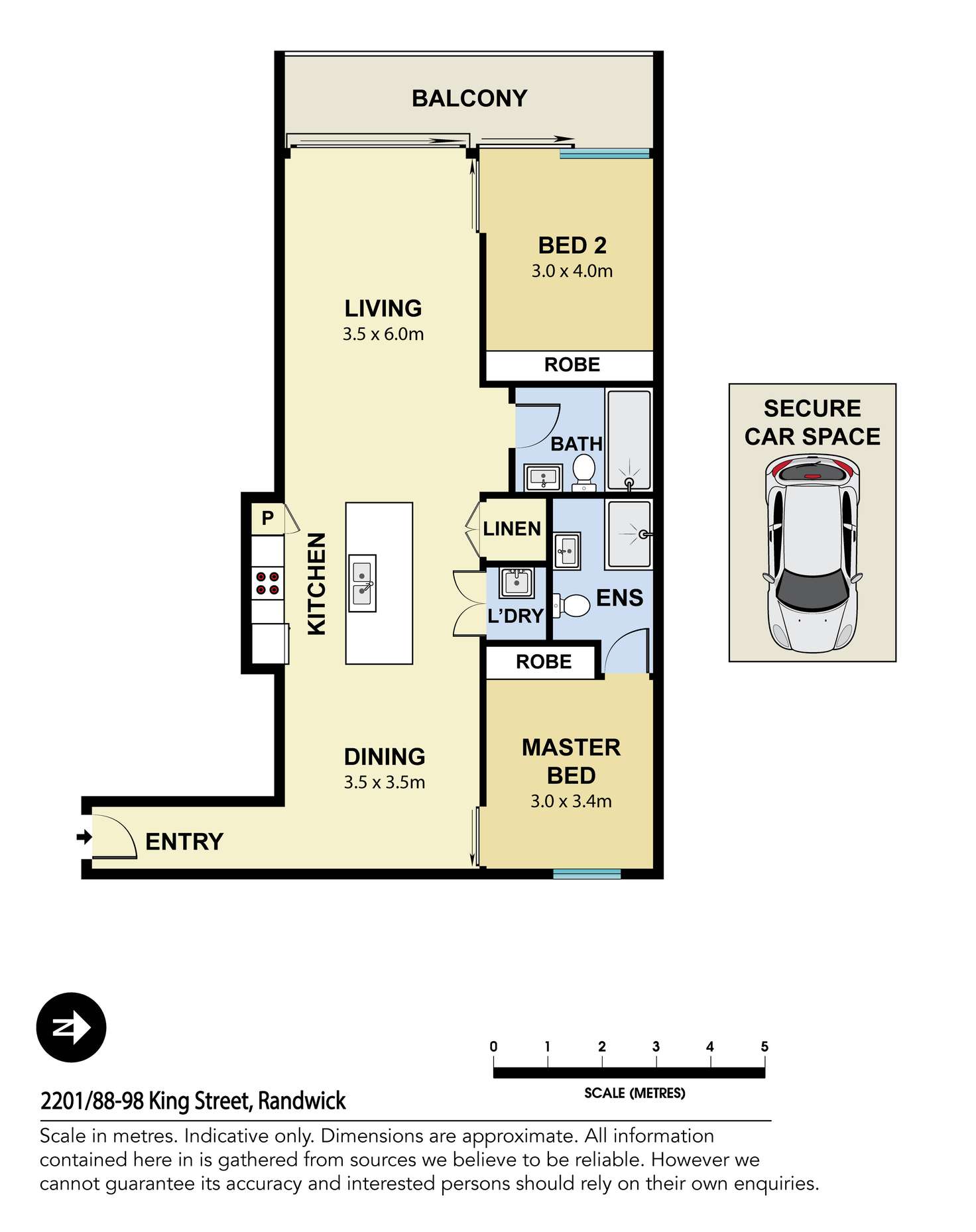 Floorplan of Homely apartment listing, 2201/88-98 King Street, Randwick NSW 2031