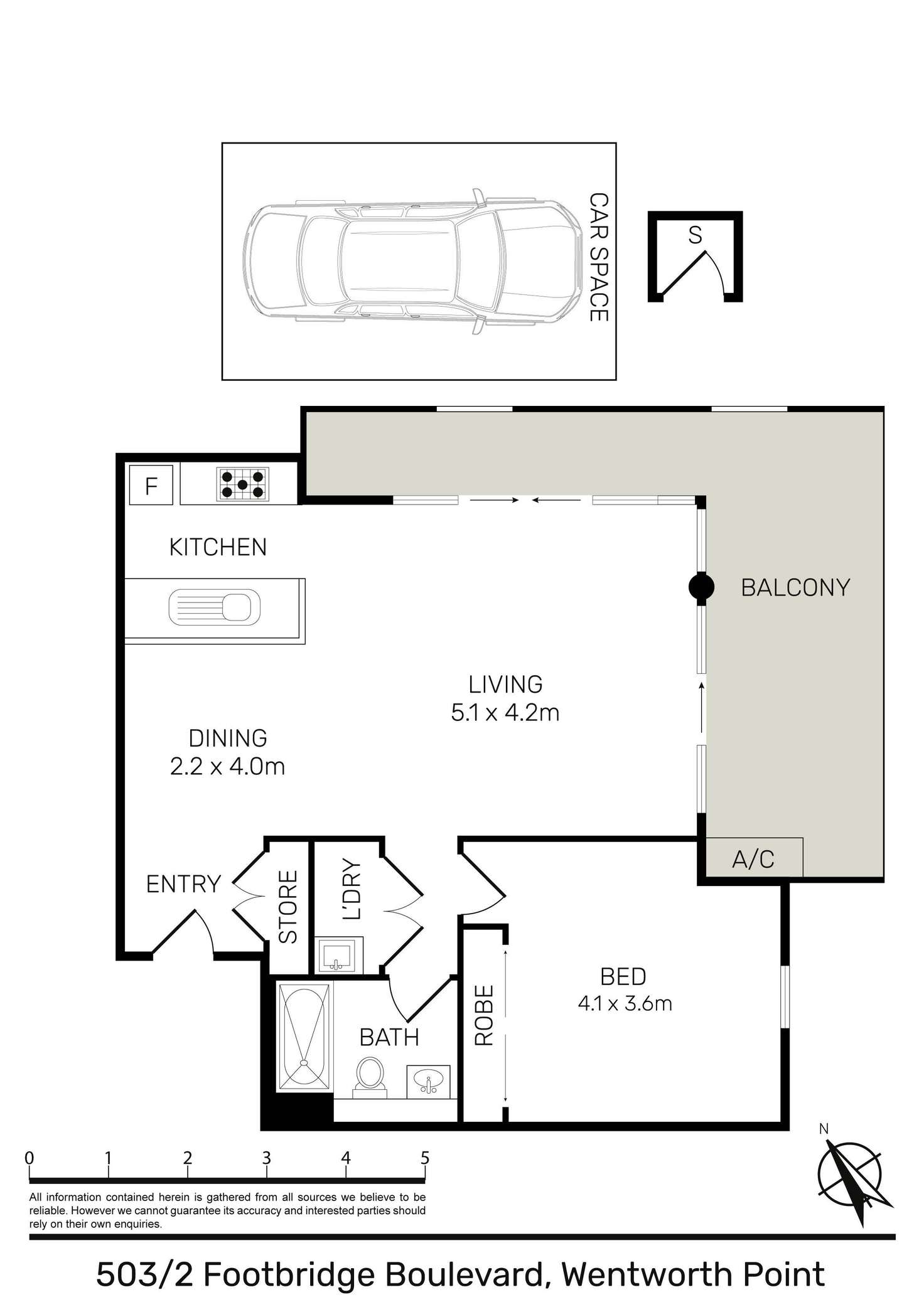 Floorplan of Homely apartment listing, 503/2 Footbridge Boulevard, Wentworth Point NSW 2127