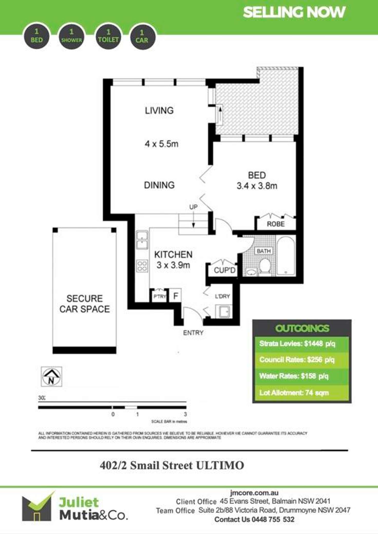 Floorplan of Homely unit listing, 402/2-12 Smail Street, Ultimo NSW 2007