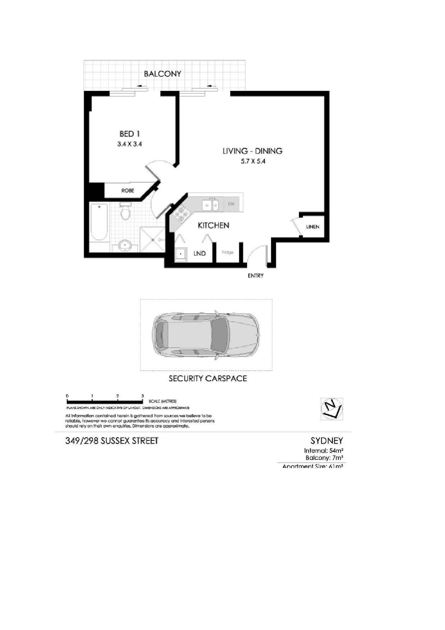 Floorplan of Homely apartment listing, 349/298 Sussex Street, Sydney NSW 2000