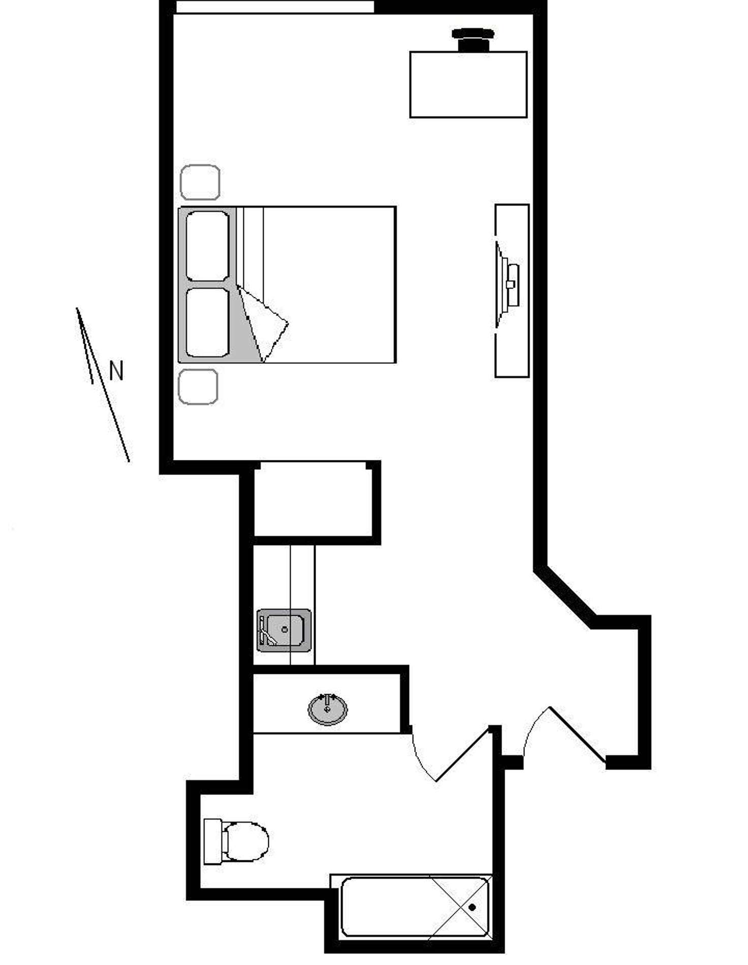 Floorplan of Homely studio listing, 816/222 Russell Street, Melbourne VIC 3000