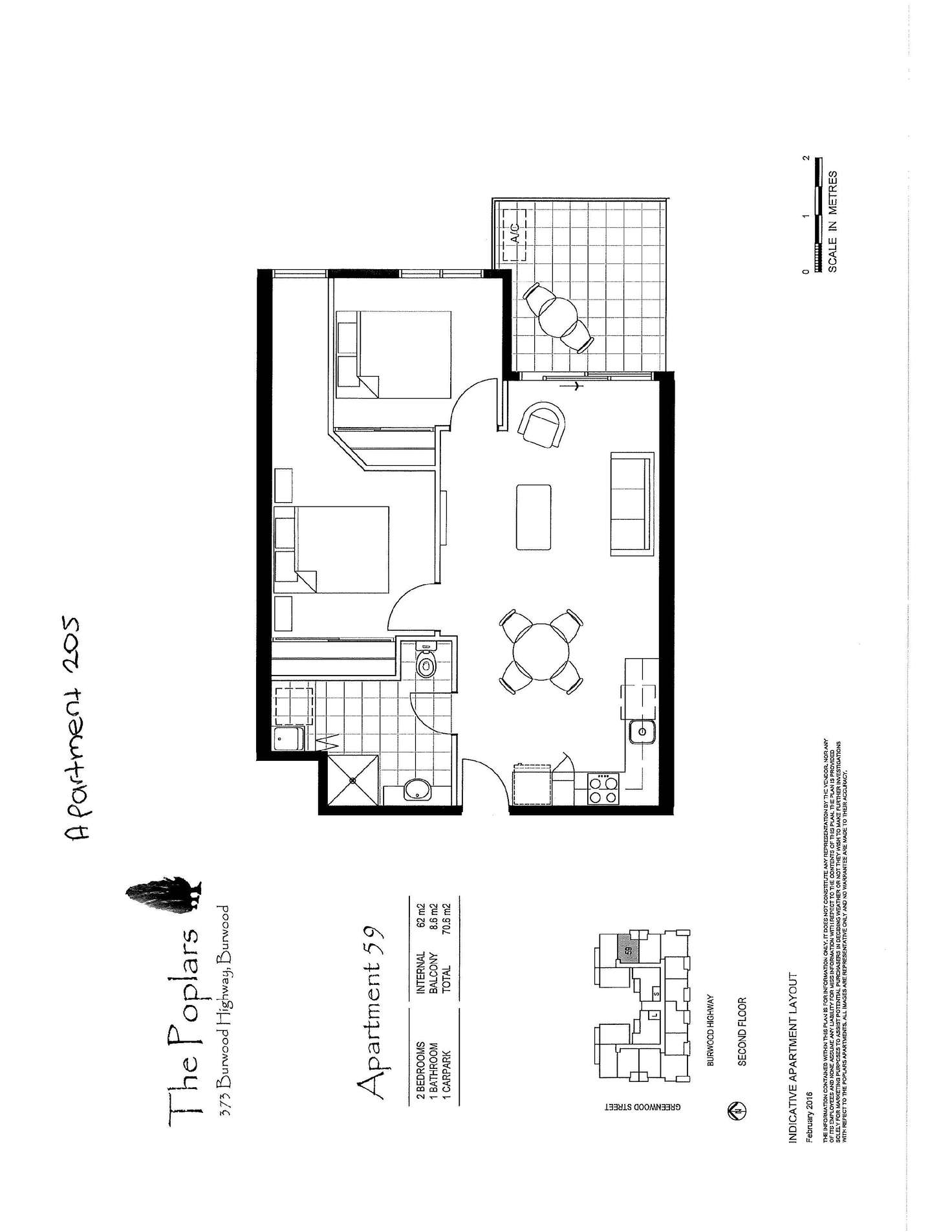 Floorplan of Homely apartment listing, 205/373-377 Burwood Highway, Burwood VIC 3125