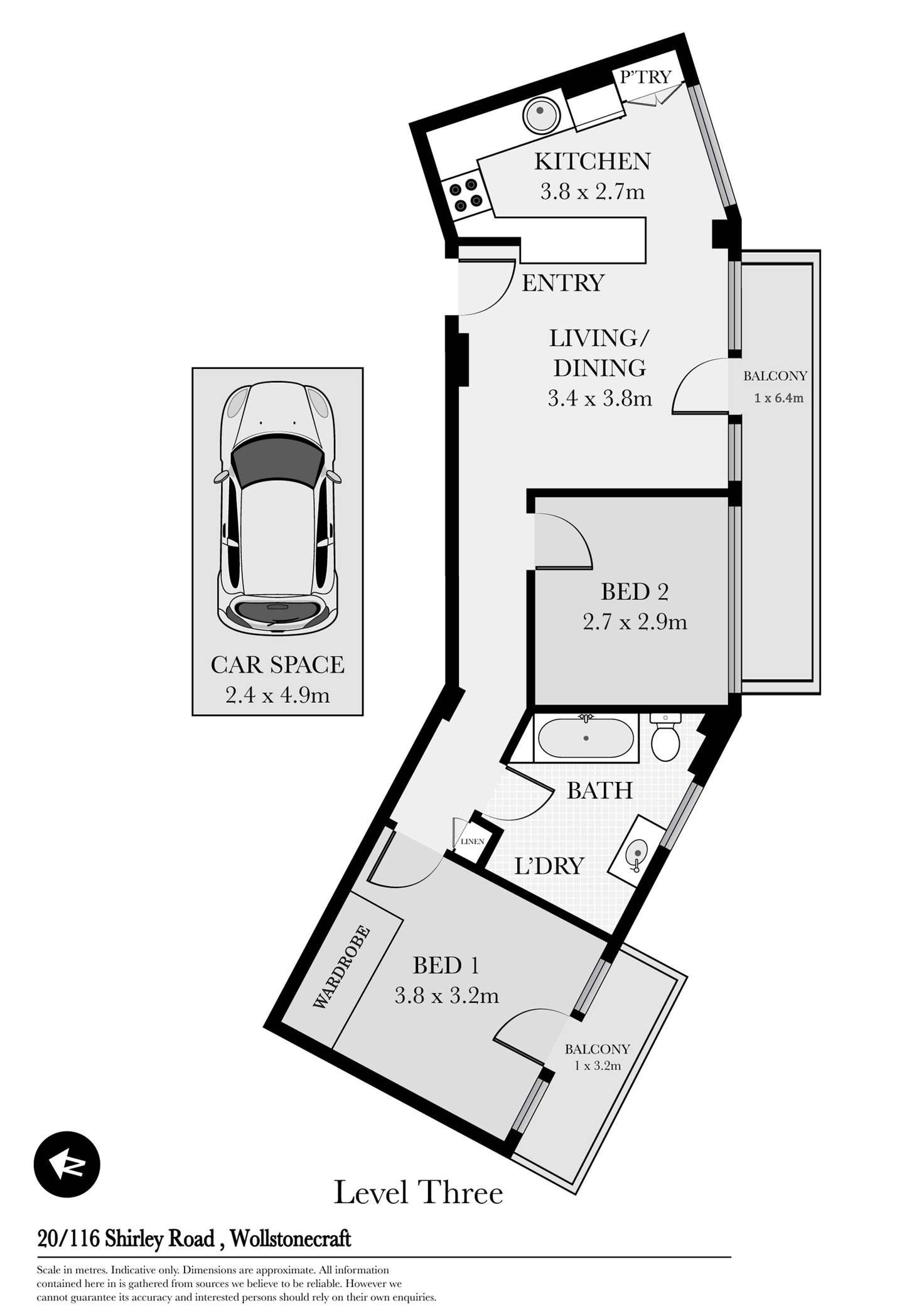 Floorplan of Homely apartment listing, 20/116 Shirley Road, Wollstonecraft NSW 2065