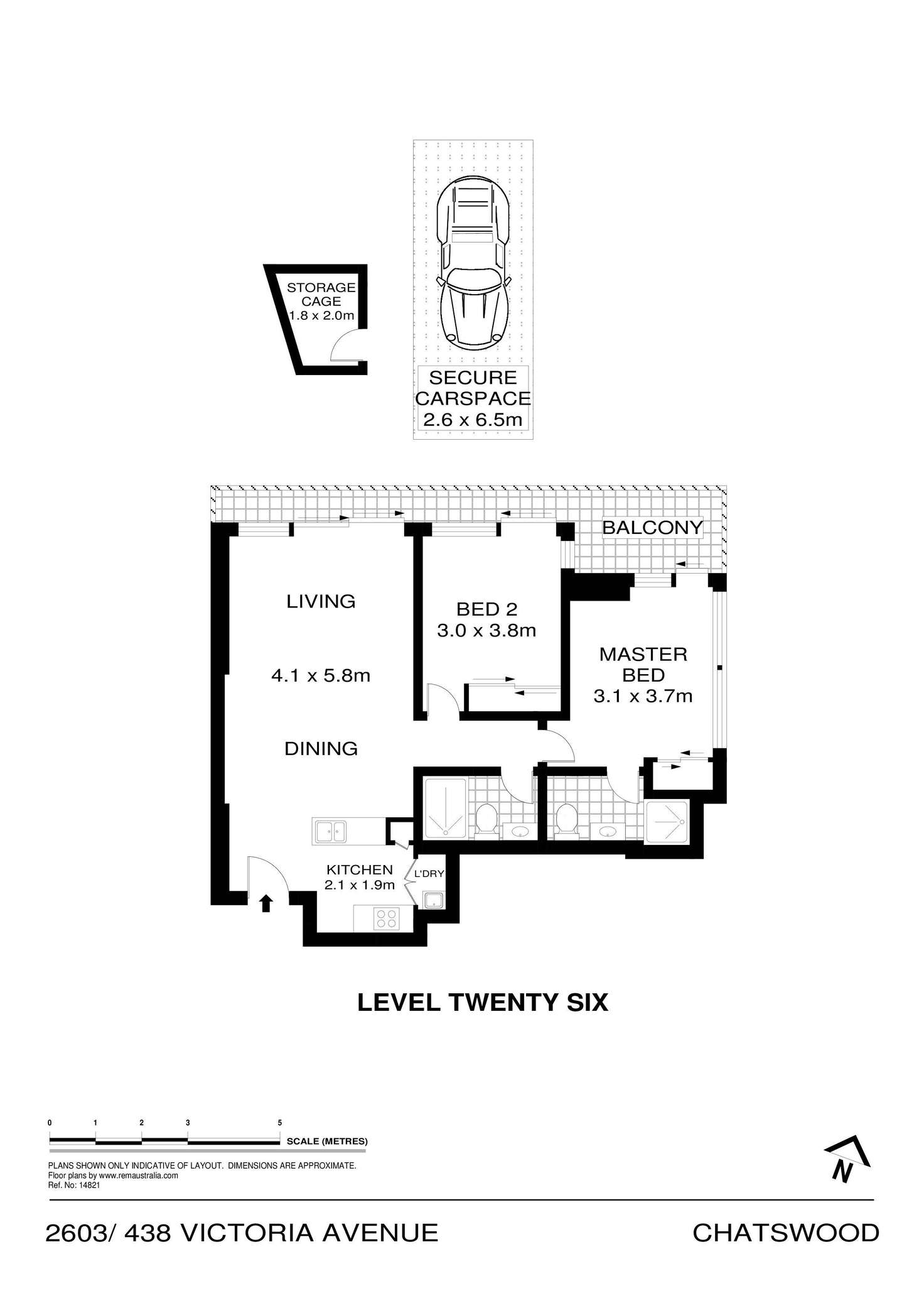 Floorplan of Homely apartment listing, 2603/438 Victoria Avenue, Chatswood NSW 2067