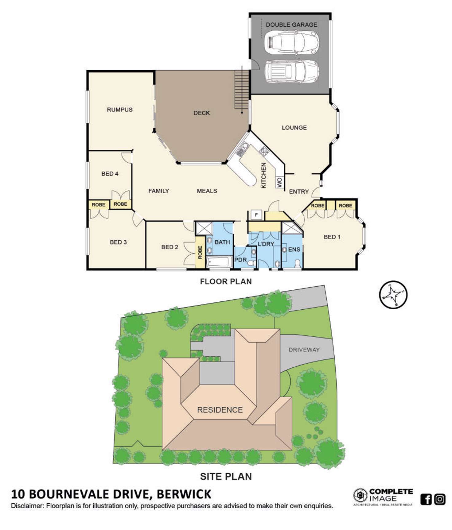 Floorplan of Homely house listing, 10 Bournevale Drive, Berwick VIC 3806