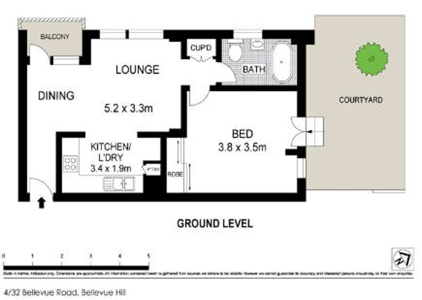 Floorplan of Homely unit listing, 4/32-36 Bellevue Road, Bellevue Hill NSW 2023