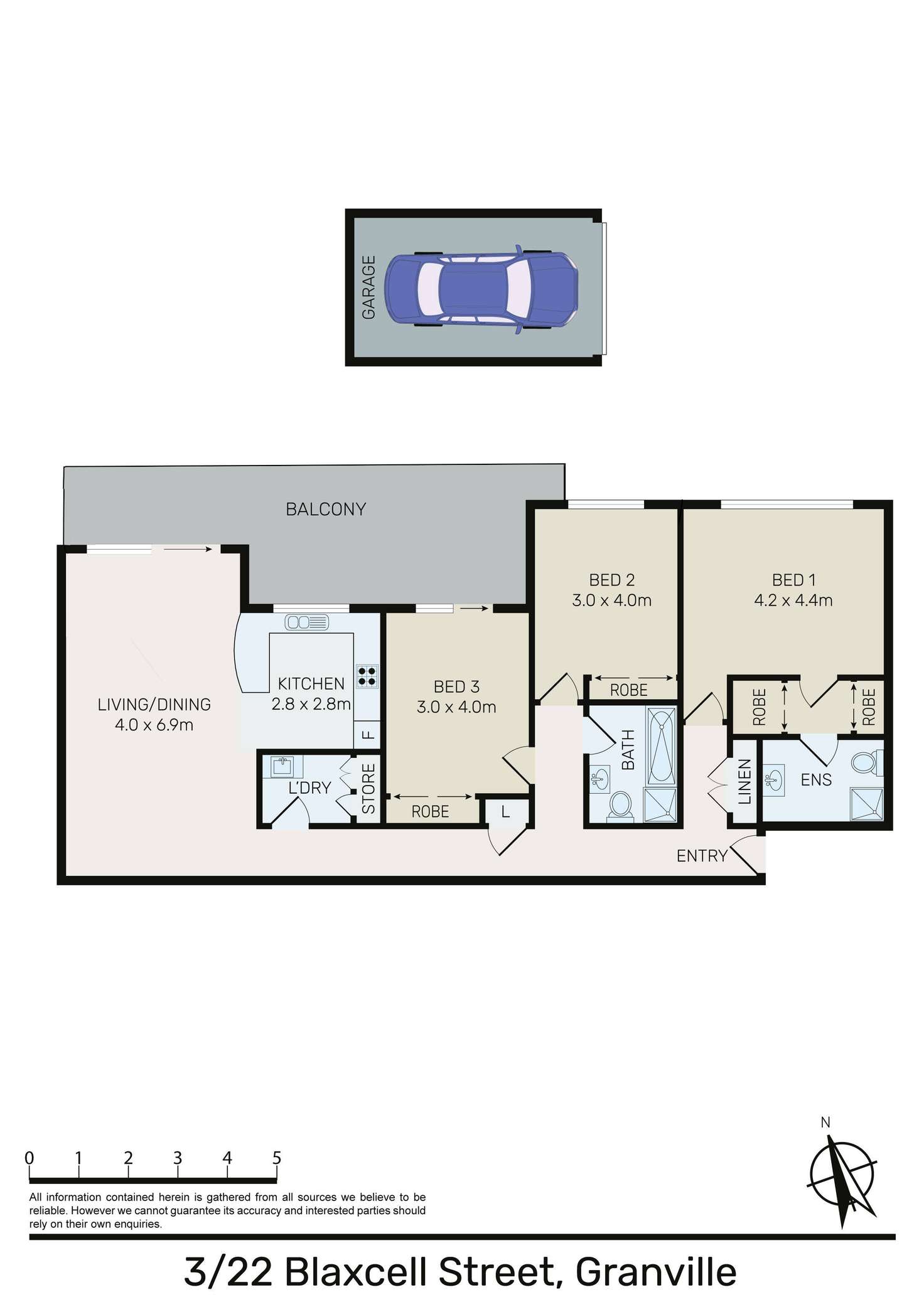 Floorplan of Homely unit listing, 3/22 Blaxcell Street, Granville NSW 2142