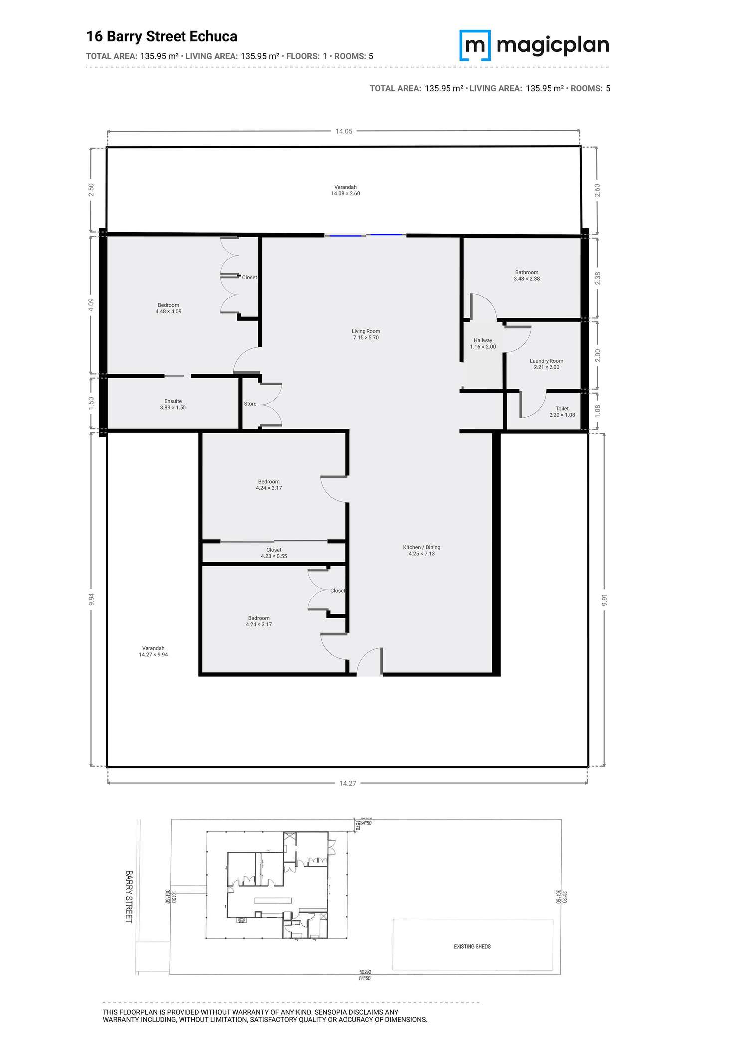 Floorplan of Homely house listing, 16 Barry Street, Echuca VIC 3564