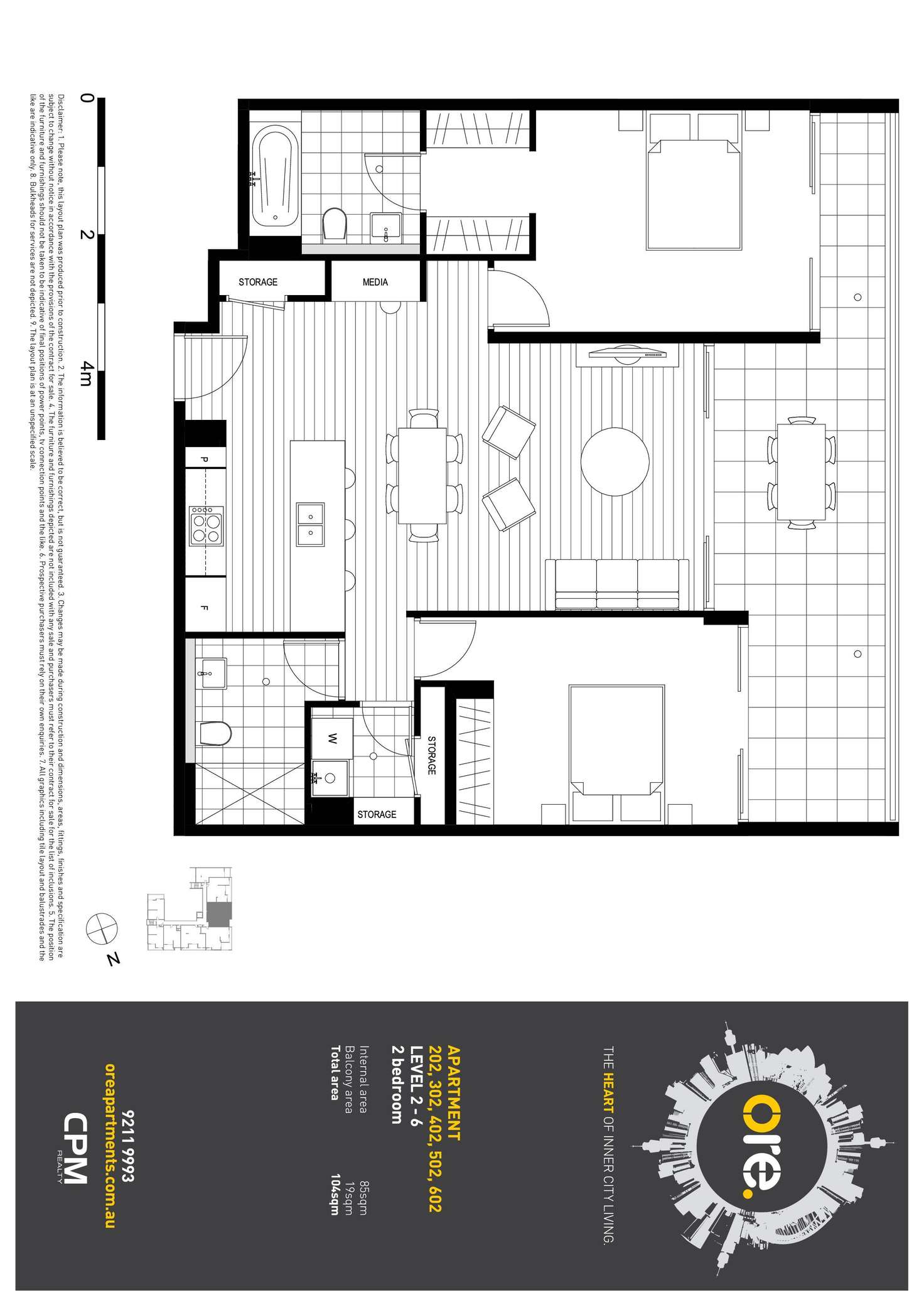 Floorplan of Homely apartment listing, 602/18-22 Amelia Street, Waterloo NSW 2017