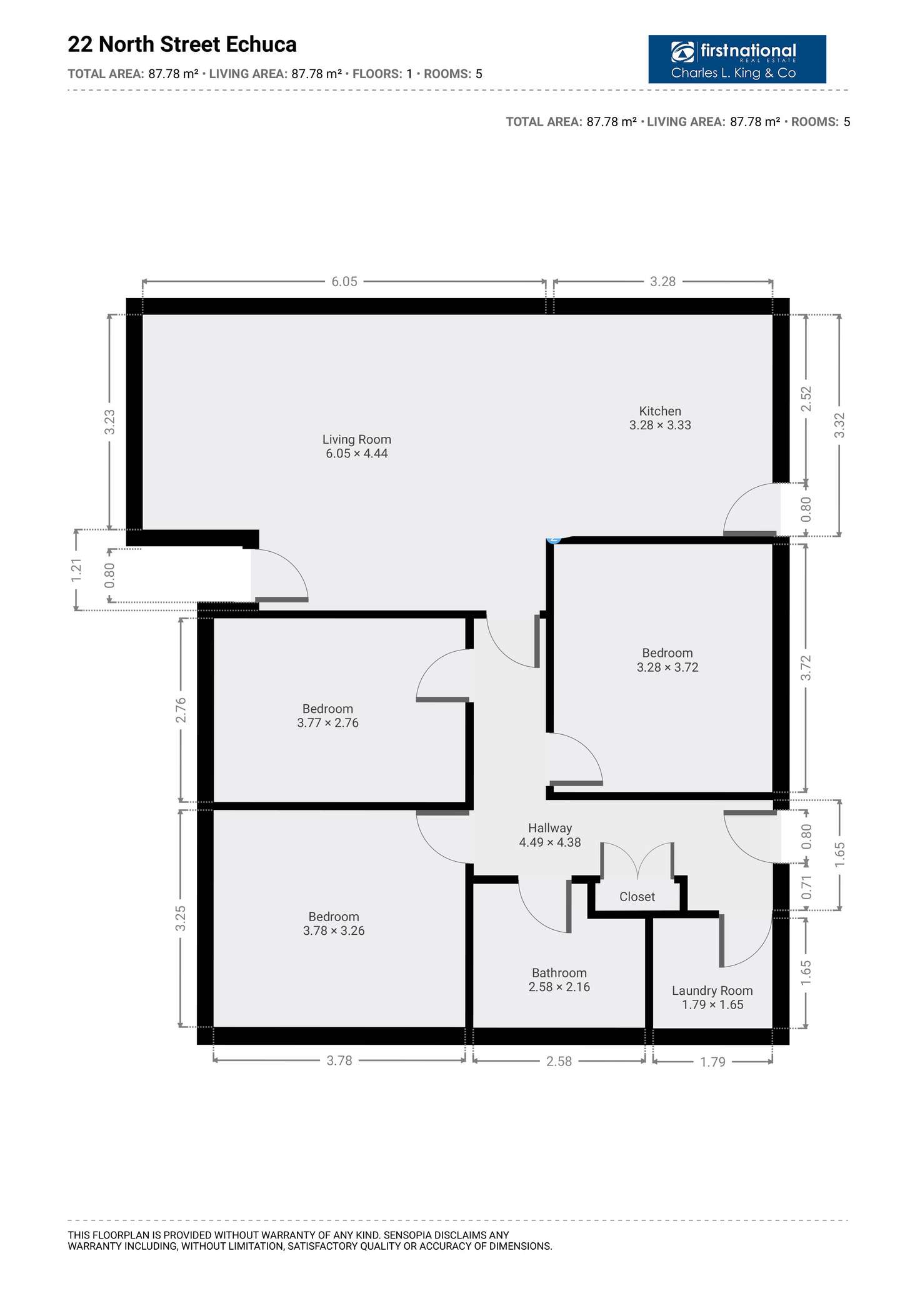 Floorplan of Homely house listing, 1/22 North Street, Echuca VIC 3564