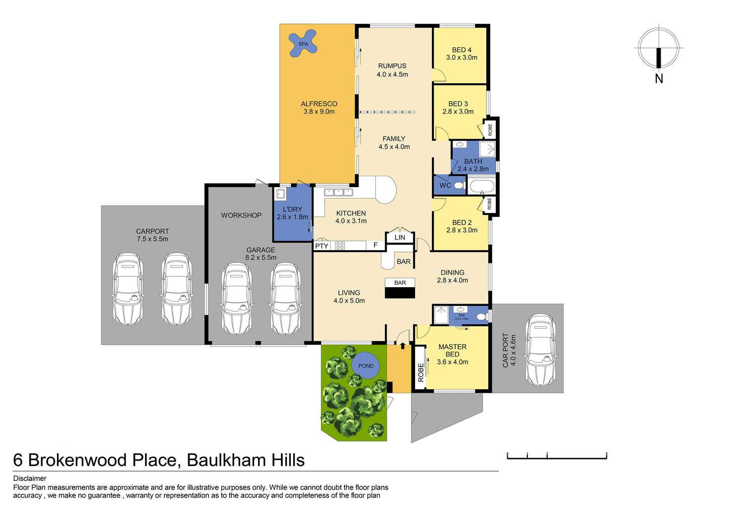 Floorplan of Homely house listing, 6 Brokenwood Place, Baulkham Hills NSW 2153