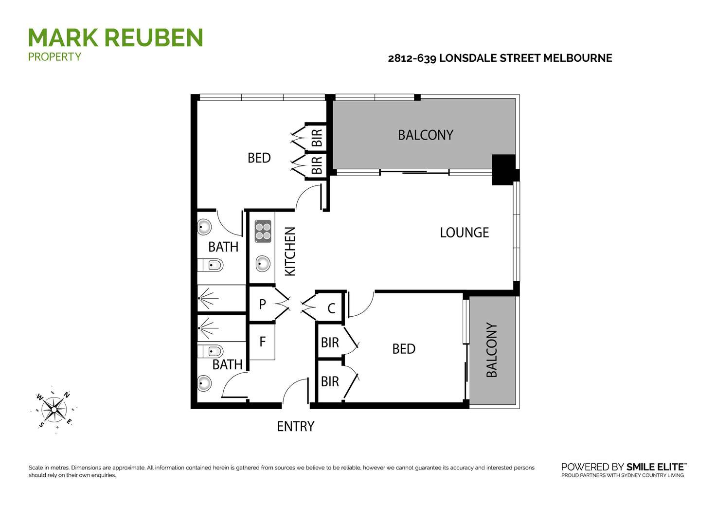 Floorplan of Homely apartment listing, Level 28/2812/639 Lonsdale Street, Melbourne VIC 3000