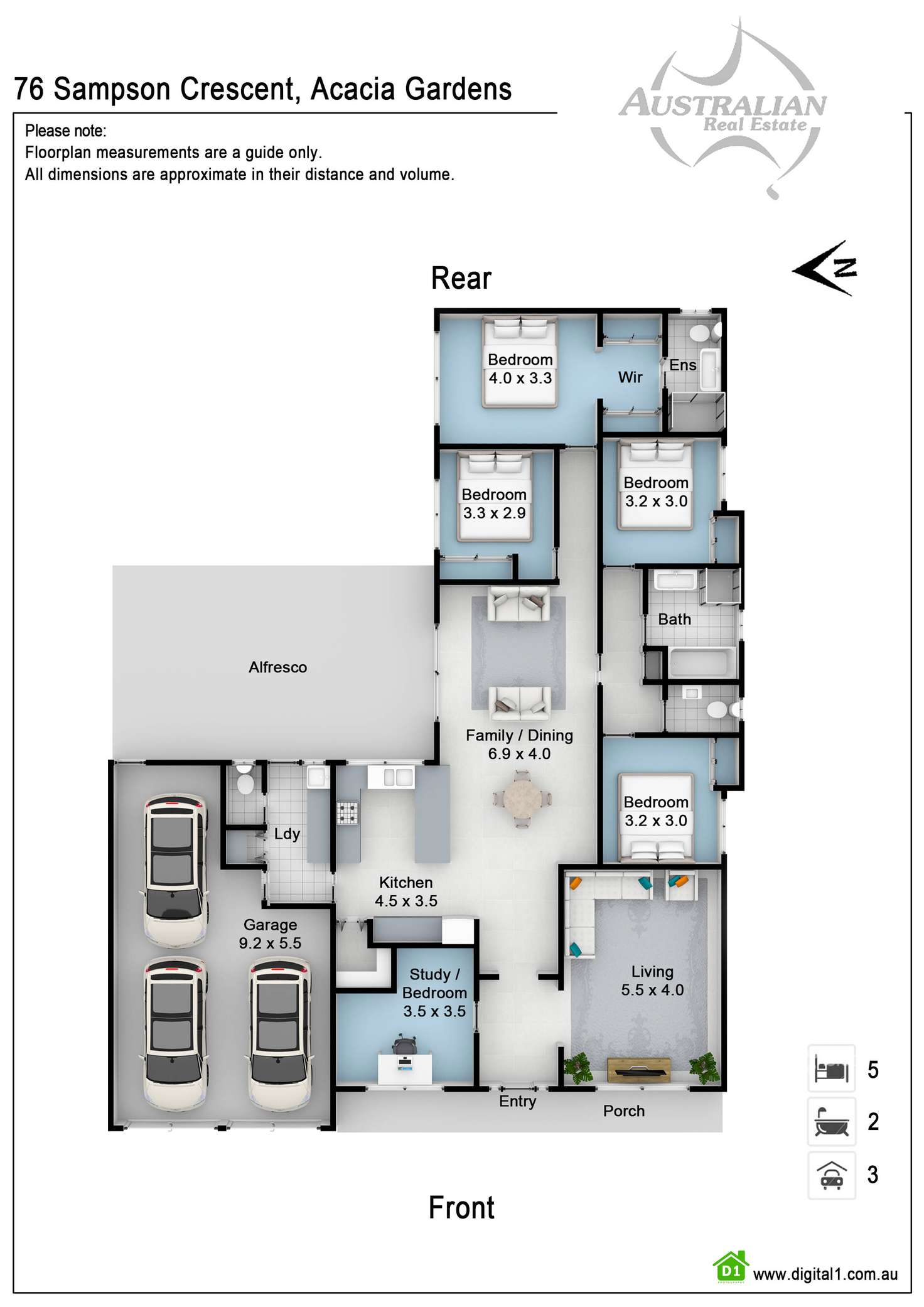 Floorplan of Homely house listing, 76 Sampson Crescent, Acacia Gardens NSW 2763