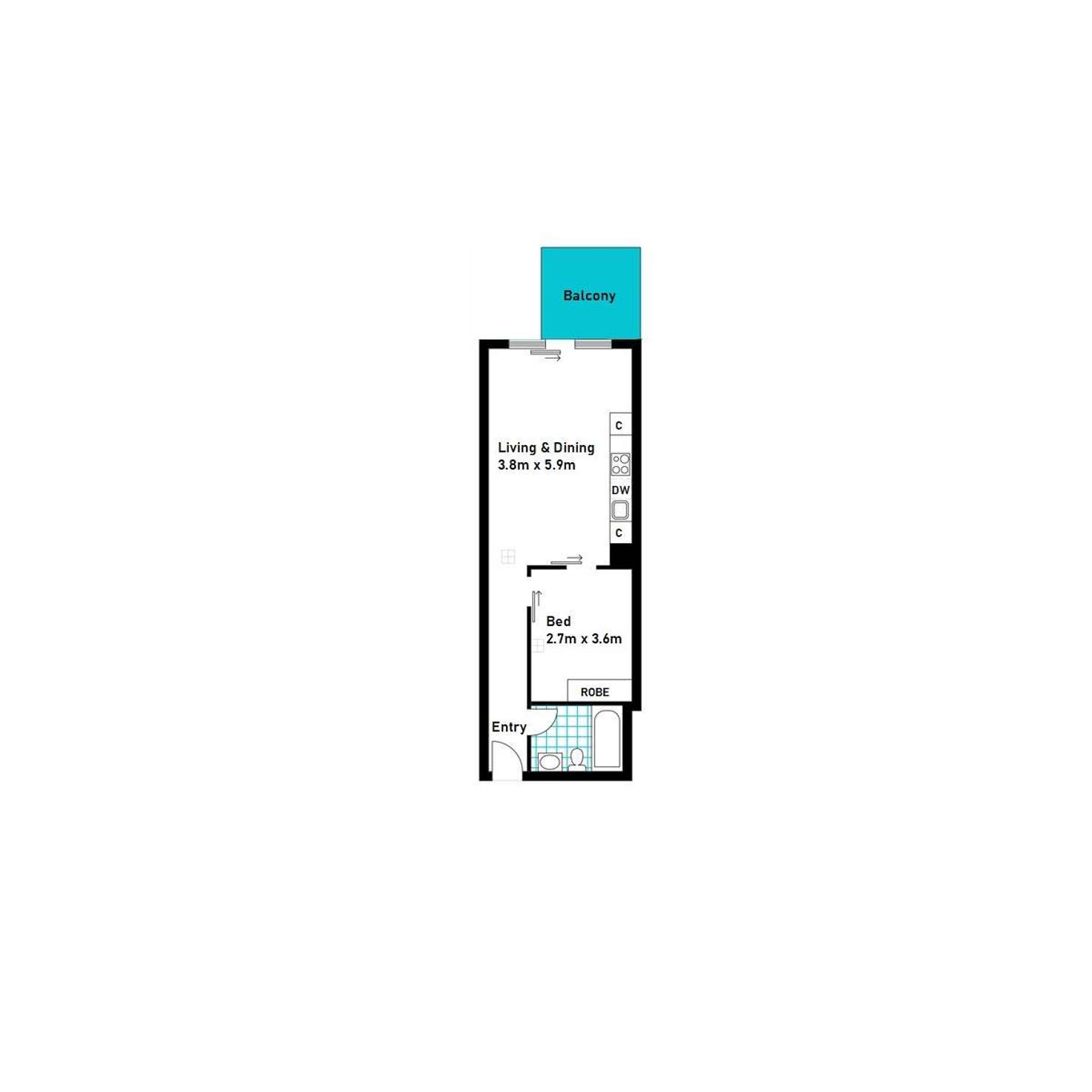 Floorplan of Homely apartment listing, 502/16 Holdfast Promenade, Glenelg SA 5045