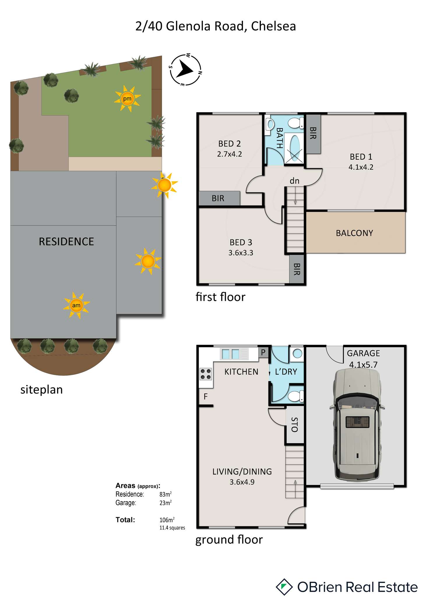 Floorplan of Homely townhouse listing, 2/40 Glenola Road, Chelsea VIC 3196