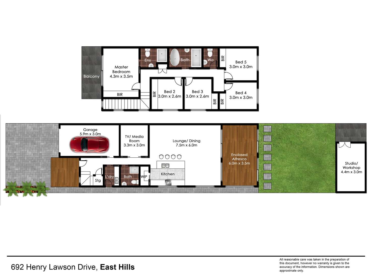 Floorplan of Homely semiDetached listing, 692 Henry Lawson Drive, East Hills NSW 2213