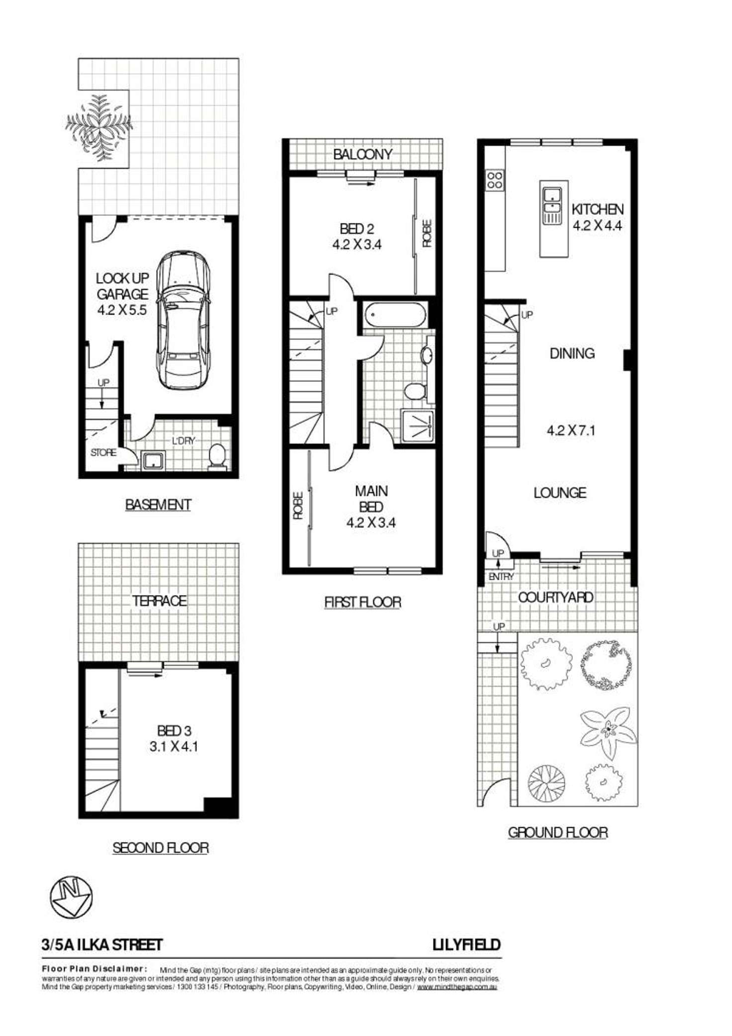 Floorplan of Homely townhouse listing, 3/5a Ilka Street, Lilyfield NSW 2040