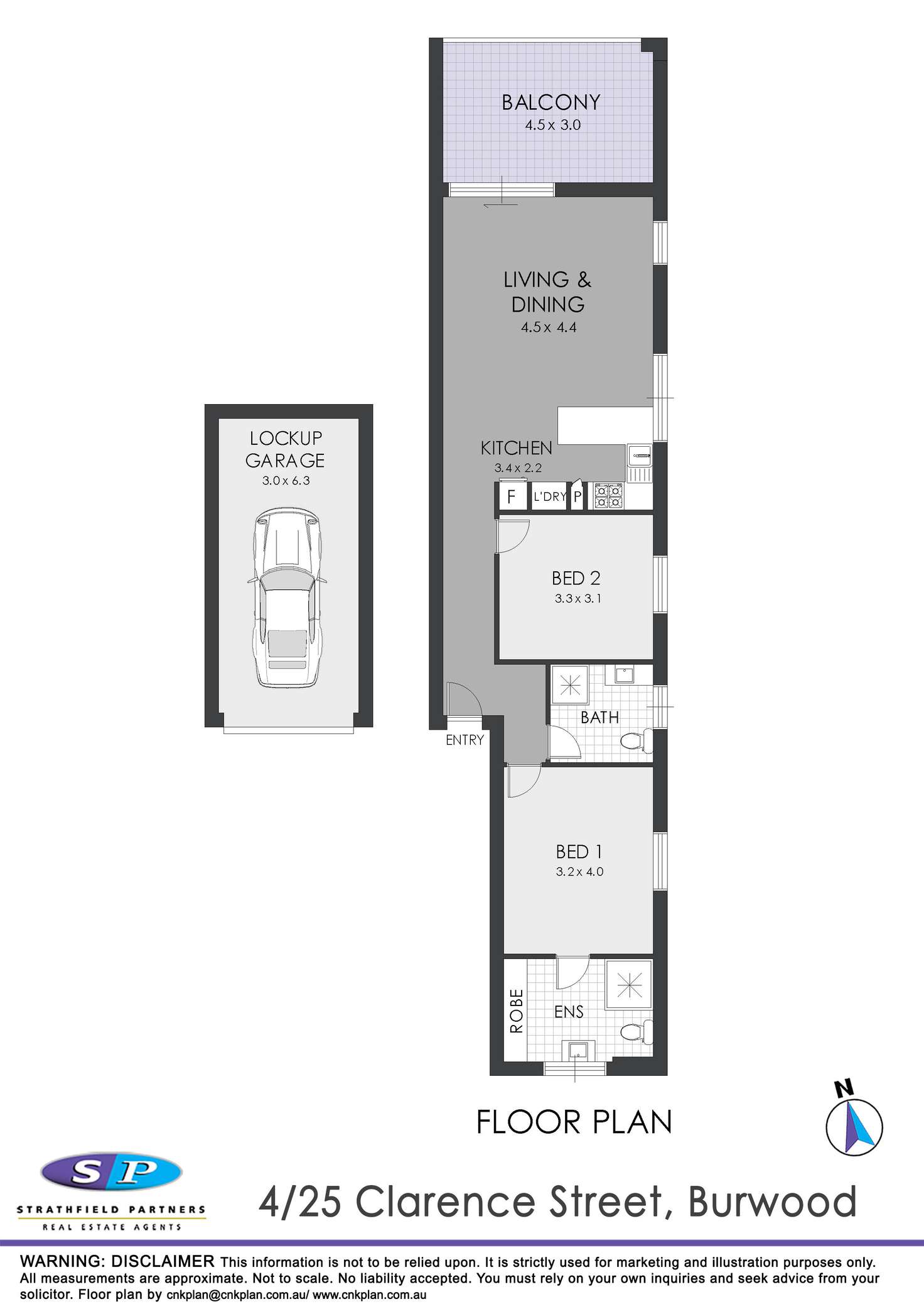 Floorplan of Homely apartment listing, 4/25 Clarence Street, Burwood NSW 2134