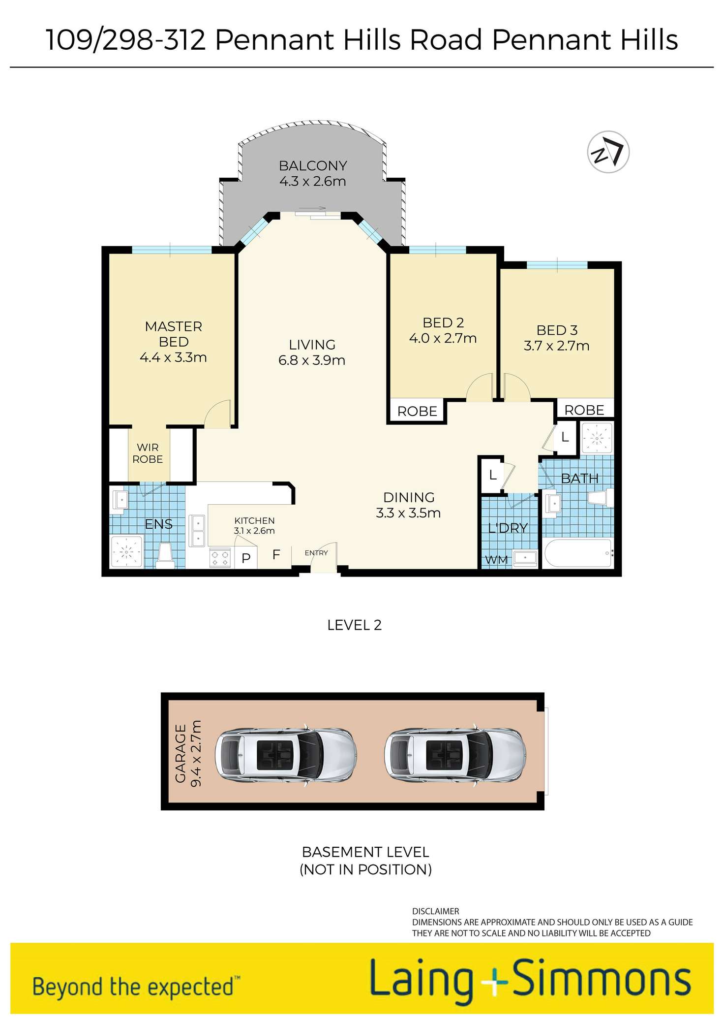 Floorplan of Homely apartment listing, 109/298-312 Pennant Hills Road, Pennant Hills NSW 2120
