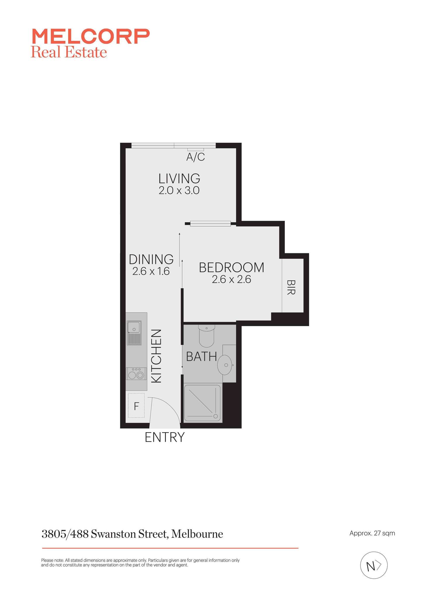 Floorplan of Homely apartment listing, 3805/488 Swanston Street, Carlton VIC 3053