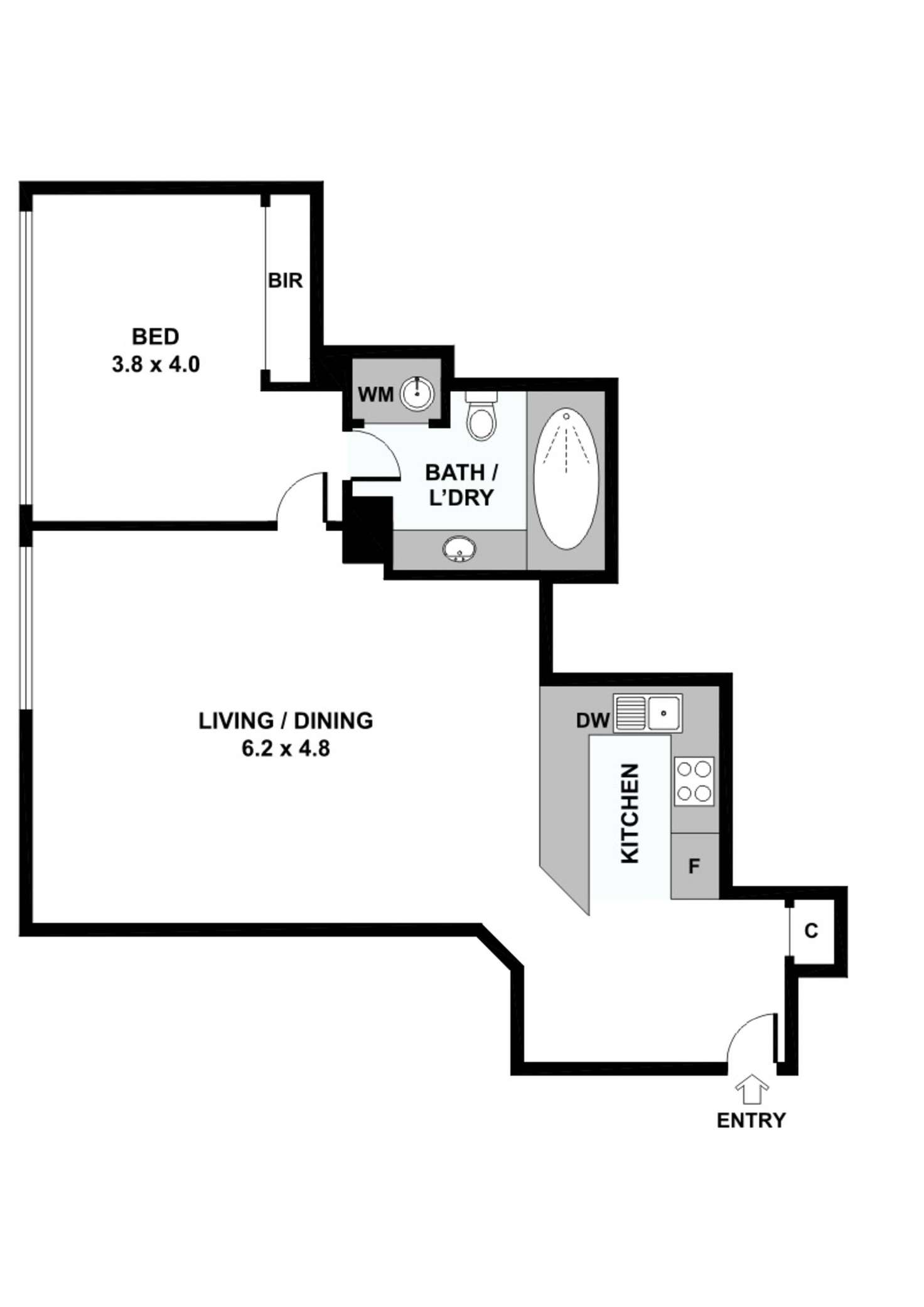 Floorplan of Homely unit listing, 802/222 Russell Street, Melbourne VIC 3000