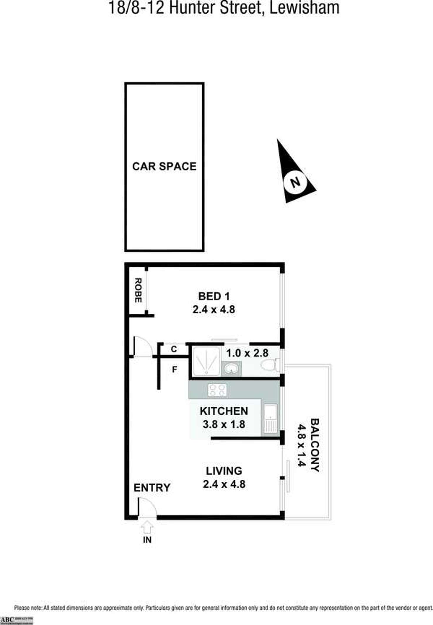 Floorplan of Homely apartment listing, 18/8-12 Hunter Street, Lewisham NSW 2049