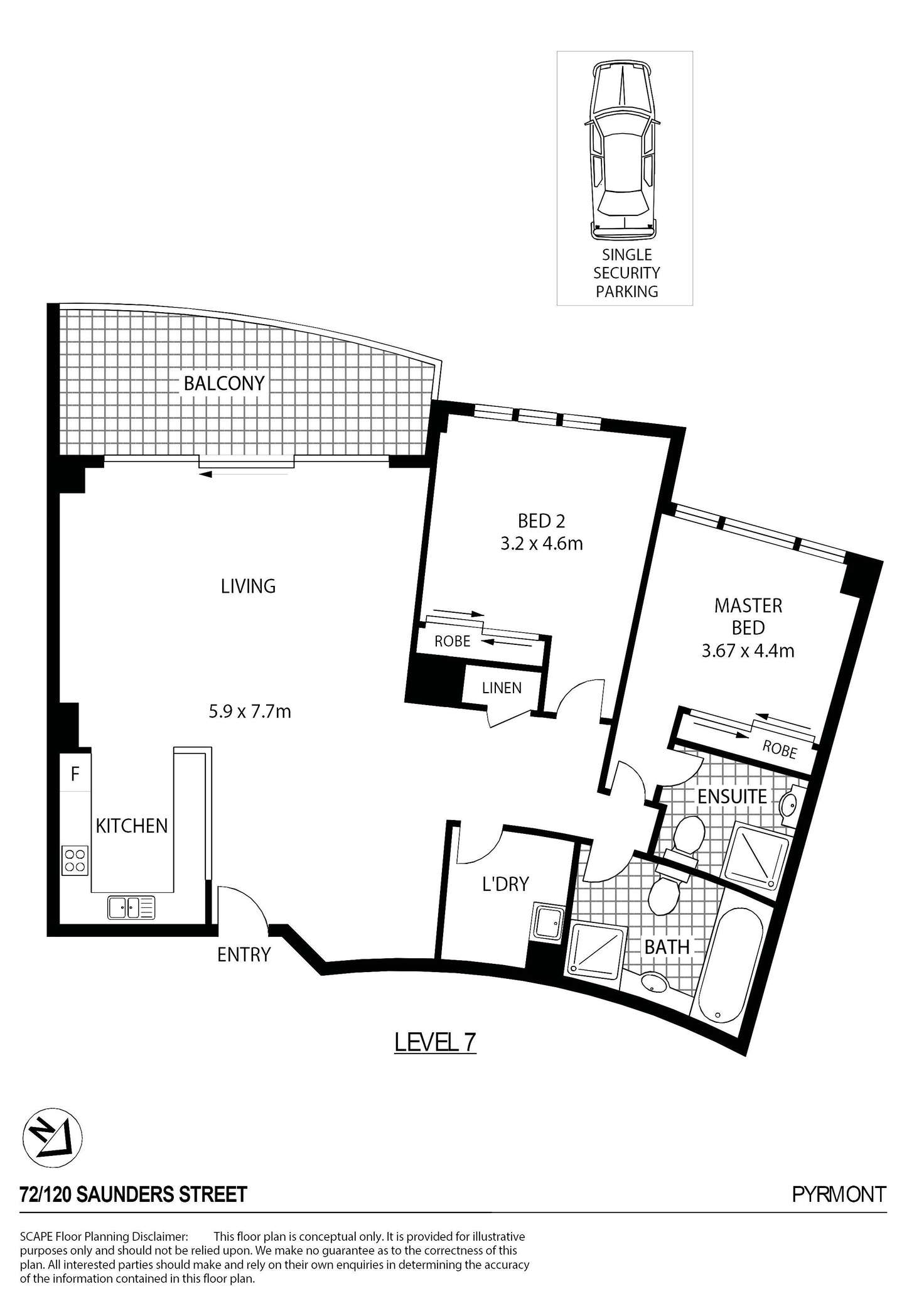 Floorplan of Homely apartment listing, 72/120 Saunders Street, Pyrmont NSW 2009