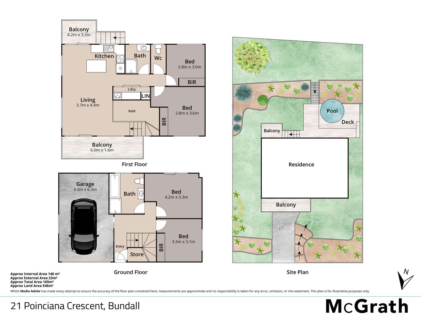 Floorplan of Homely house listing, 21 Poinciana Crescent, Bundall QLD 4217