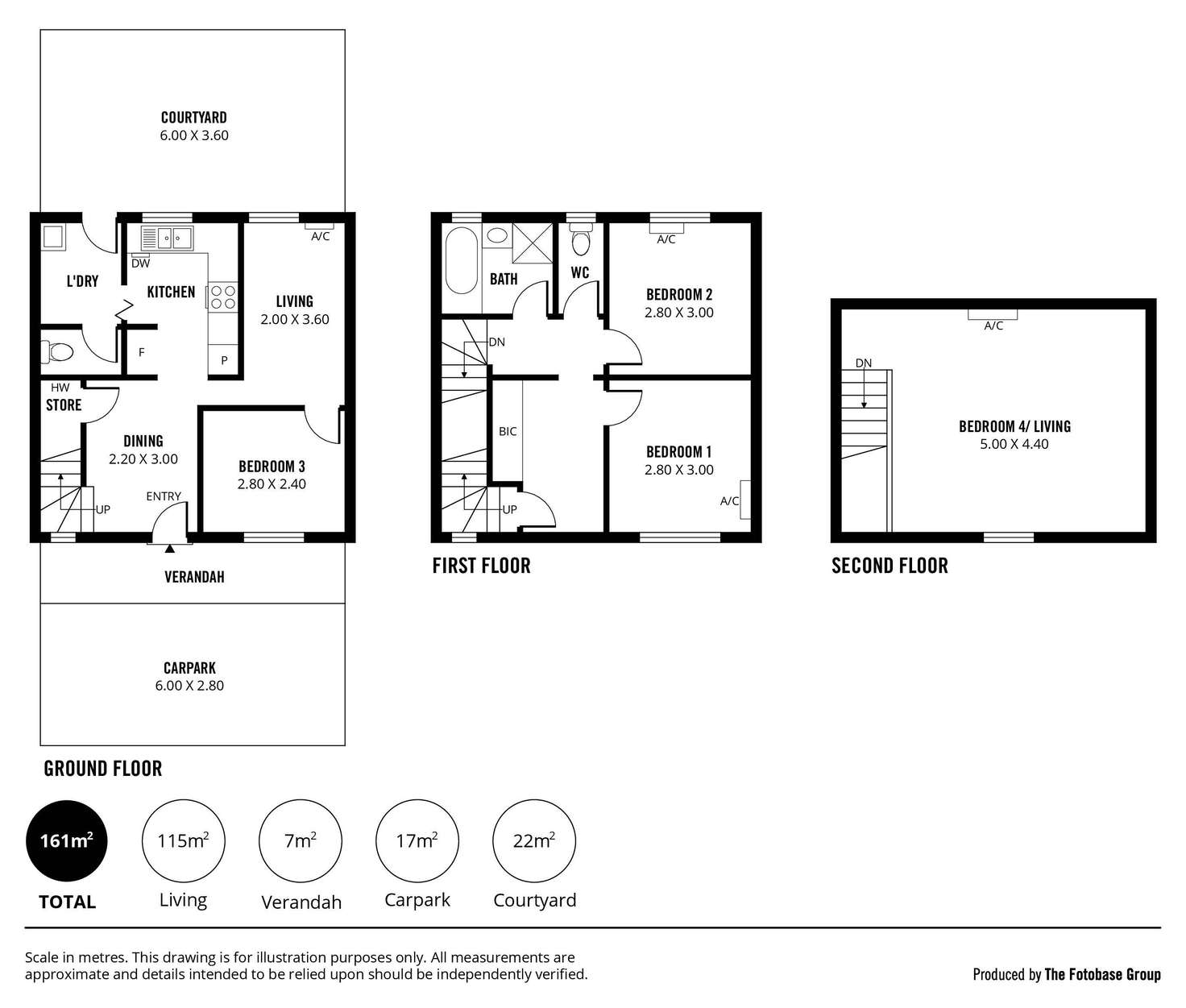 Floorplan of Homely townhouse listing, 3/12 Chatham Street, Adelaide SA 5000