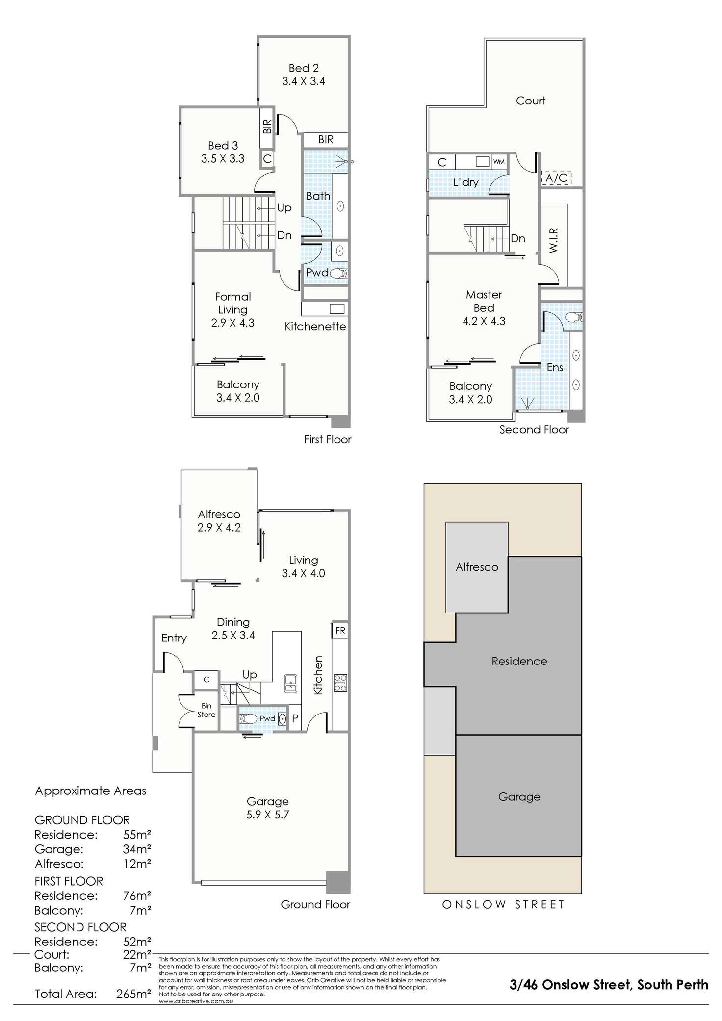 Floorplan of Homely house listing, 3/46 Onslow Street, South Perth WA 6151