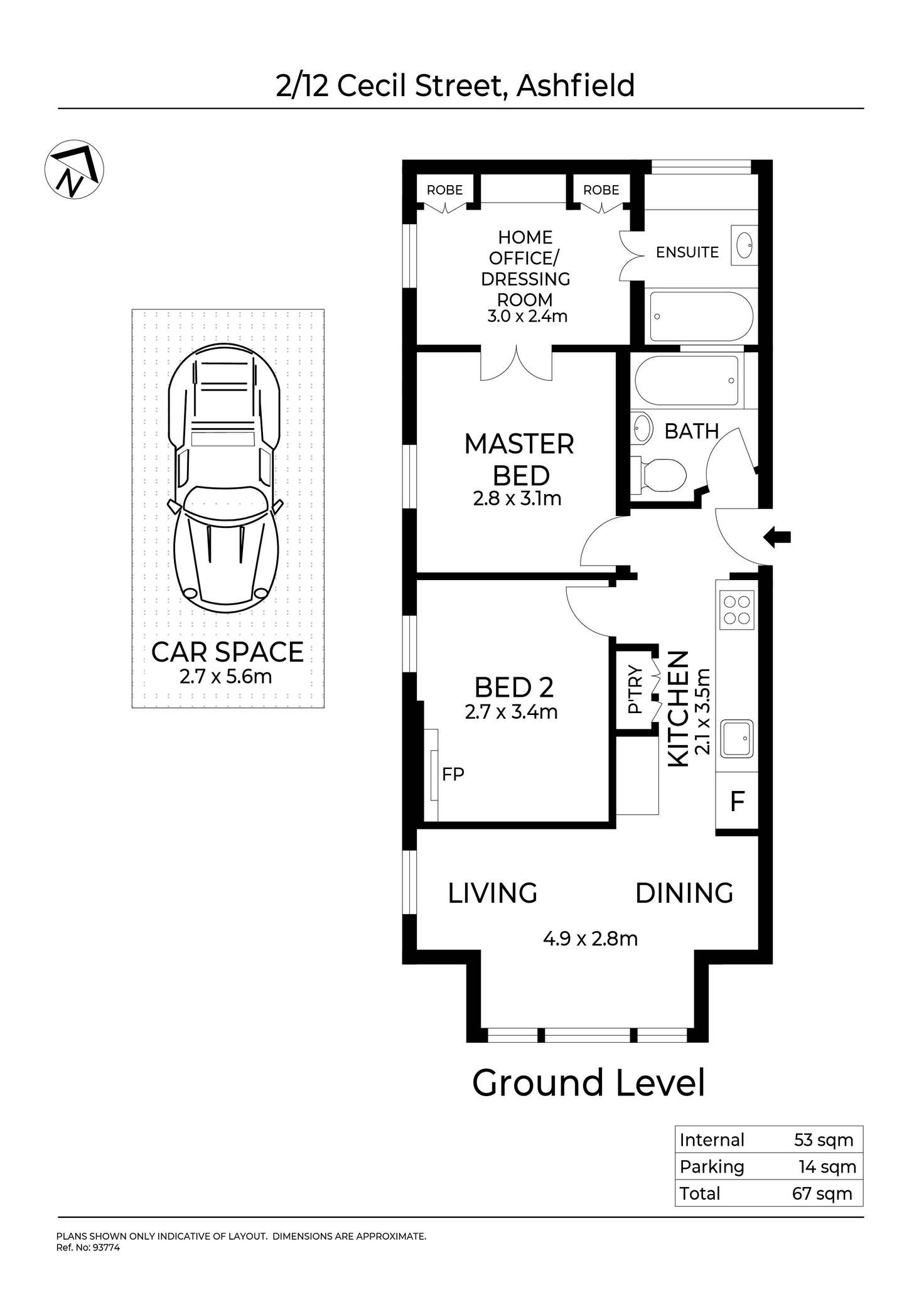 Floorplan of Homely apartment listing, 2/12 Cecil Street, Ashfield NSW 2131