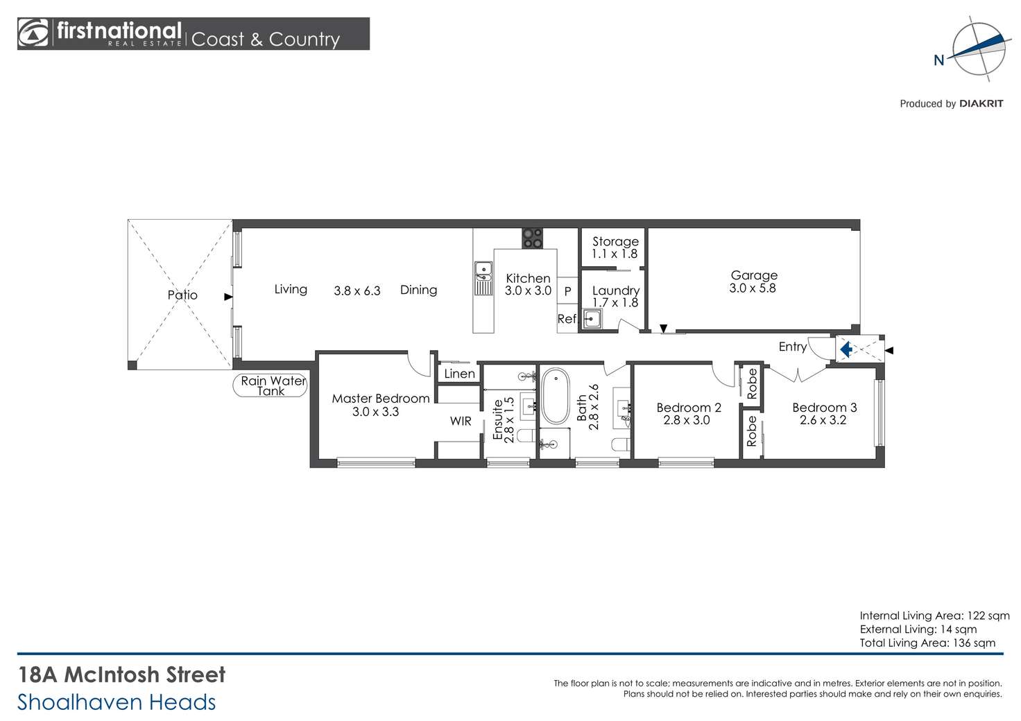 Floorplan of Homely semiDetached listing, 18A McIntosh Street, Shoalhaven Heads NSW 2535