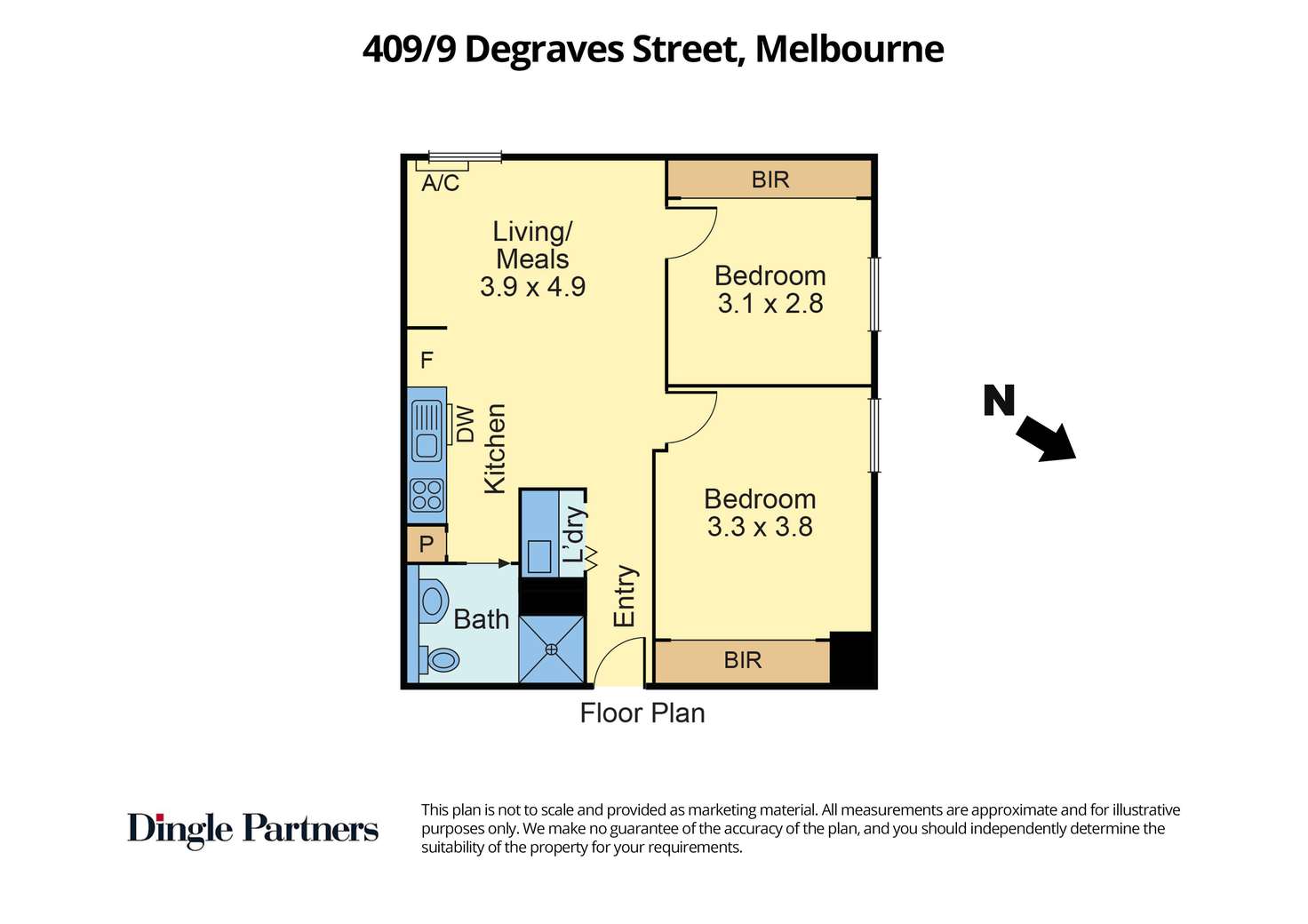 Floorplan of Homely apartment listing, 409/9 Degraves Street, Melbourne VIC 3000