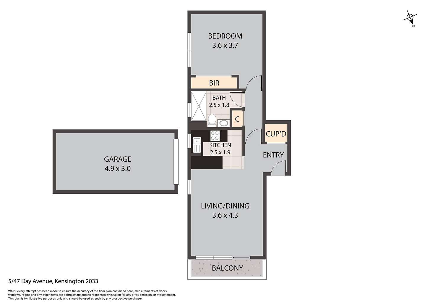 Floorplan of Homely unit listing, 5/47 Day Avenue, Kensington NSW 2033