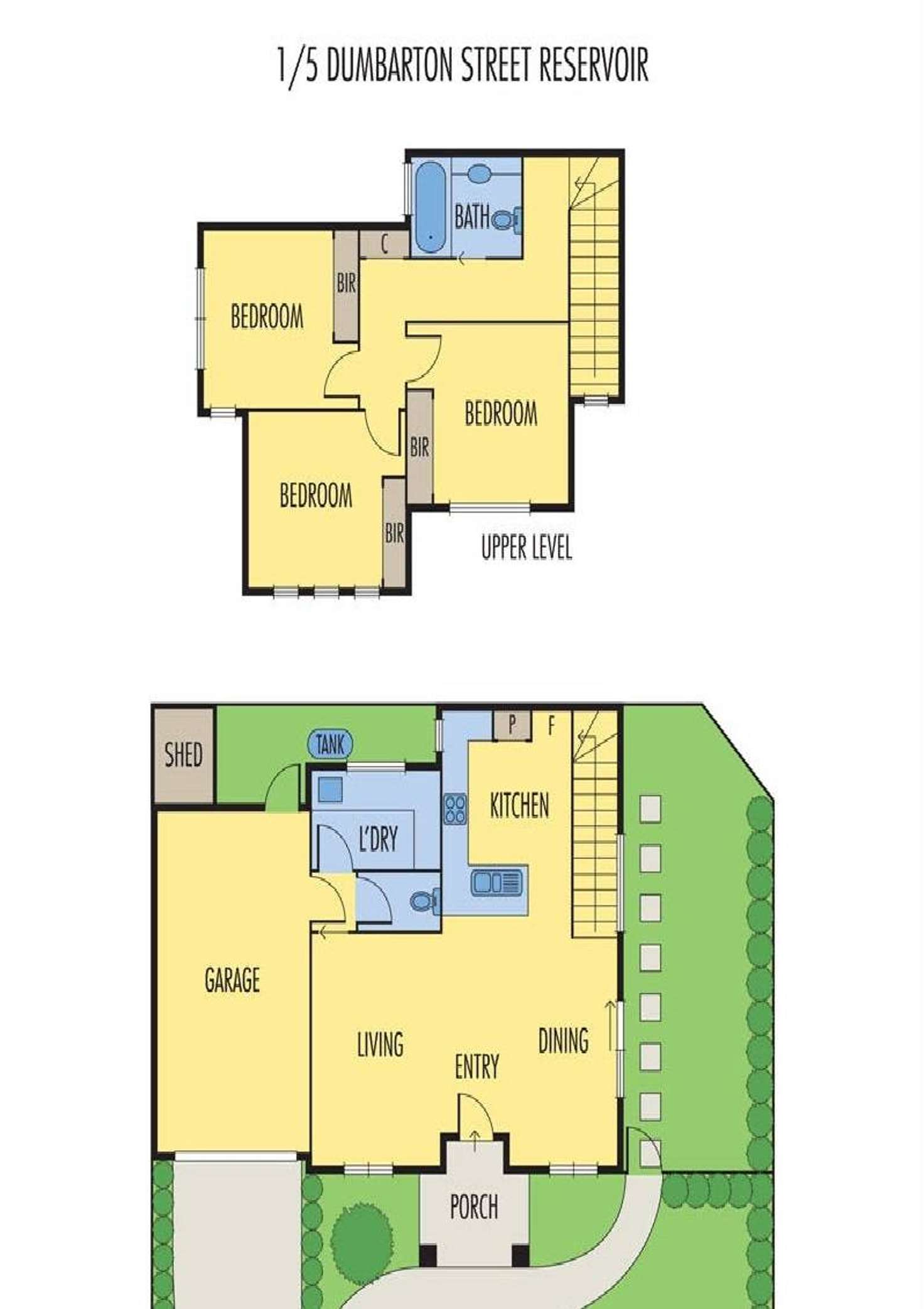 Floorplan of Homely townhouse listing, 1/5 Dumbarton Street, Reservoir VIC 3073