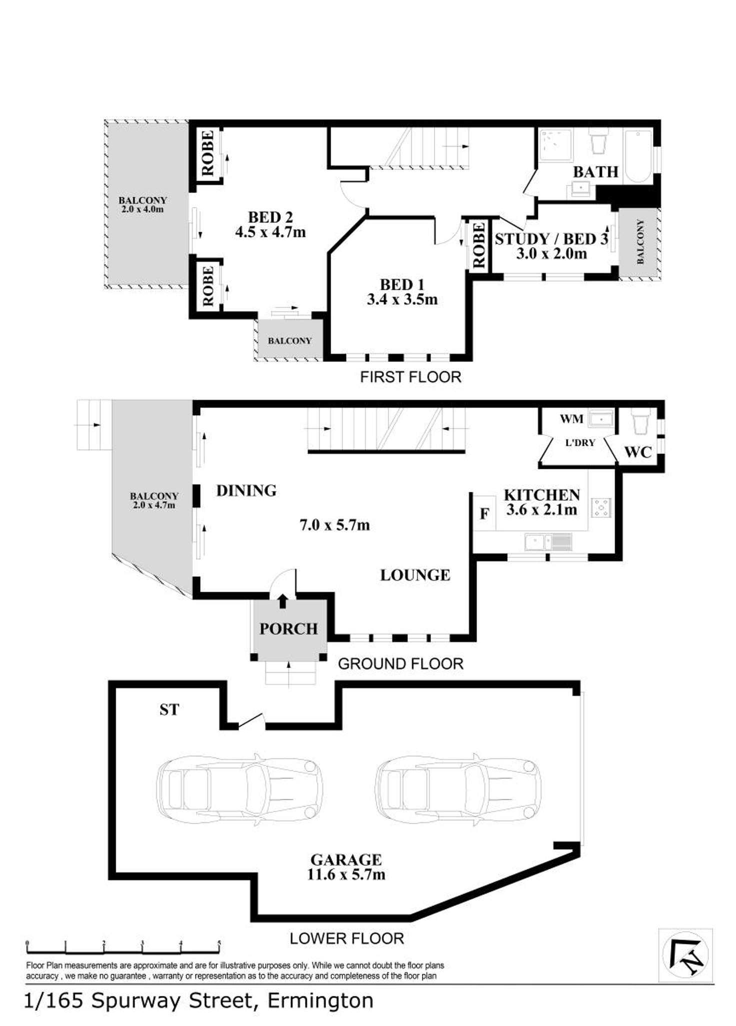 Floorplan of Homely townhouse listing, 1/165-167 Spurway Street, Ermington NSW 2115