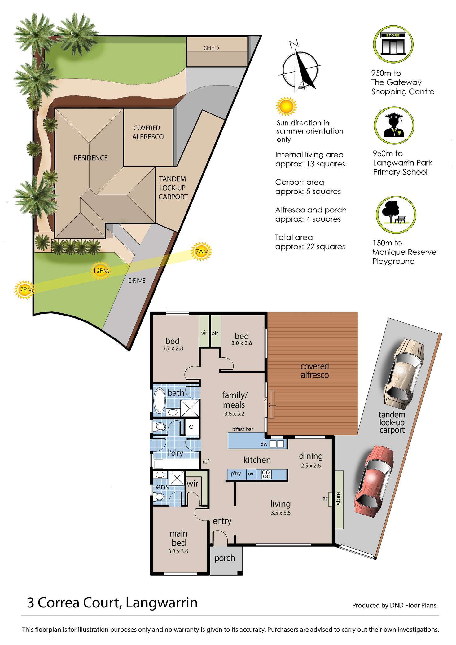 Floorplan of Homely house listing, 3 Correa Court, Langwarrin VIC 3910