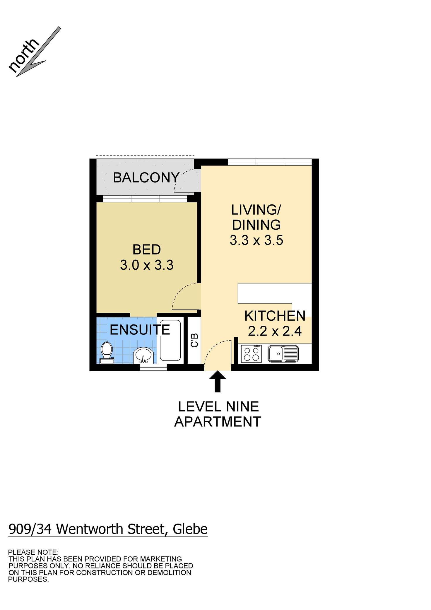 Floorplan of Homely apartment listing, 909/34 Wentworth Street, Glebe NSW 2037