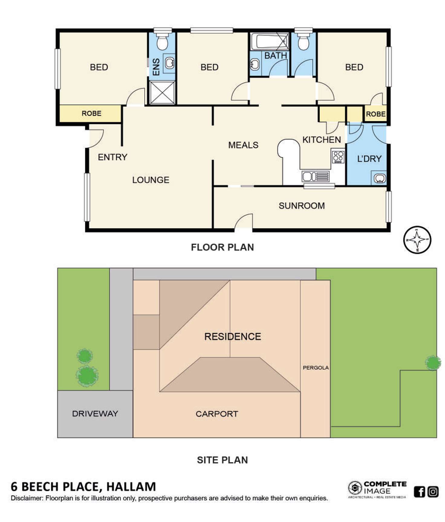 Floorplan of Homely house listing, 6 Beech Place, Hallam VIC 3803