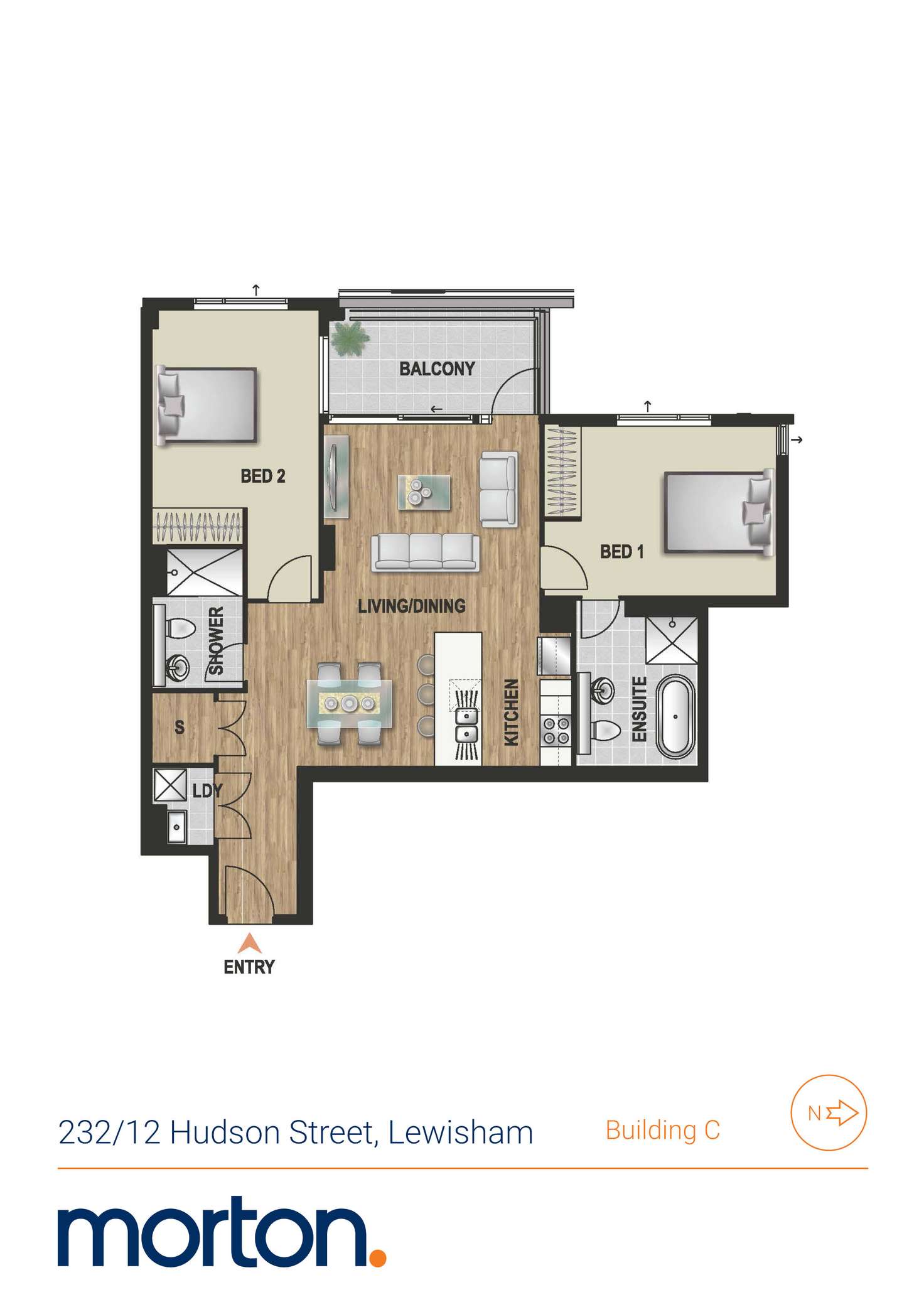 Floorplan of Homely apartment listing, 232/12 Hudson Street, Lewisham NSW 2049