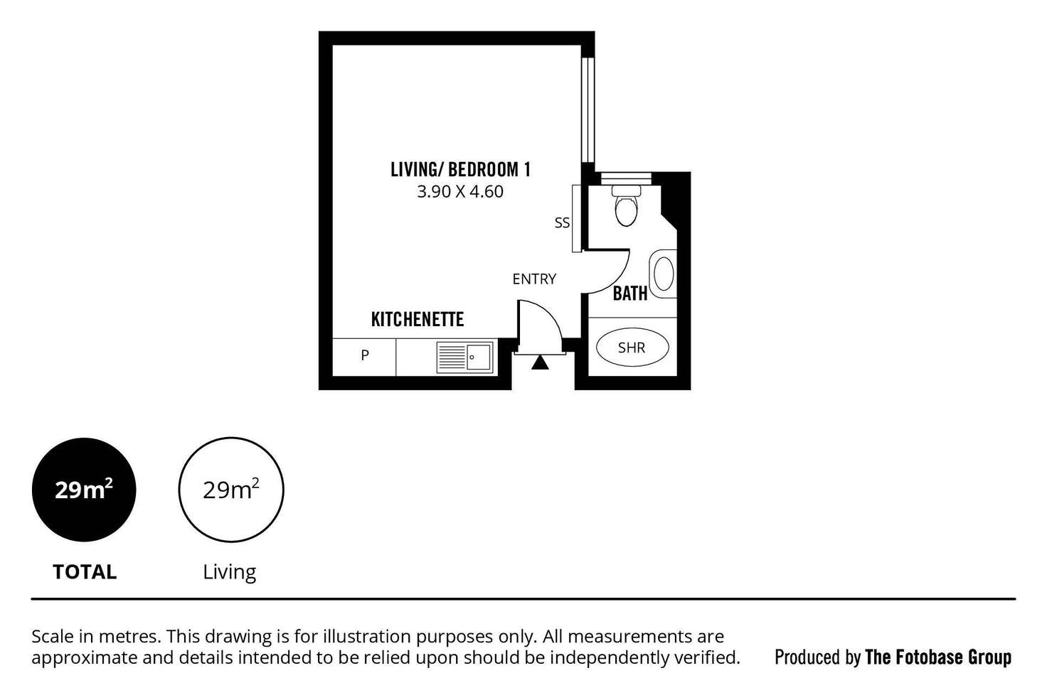 Floorplan of Homely studio listing, 15/259 Gouger Street, Adelaide SA 5000