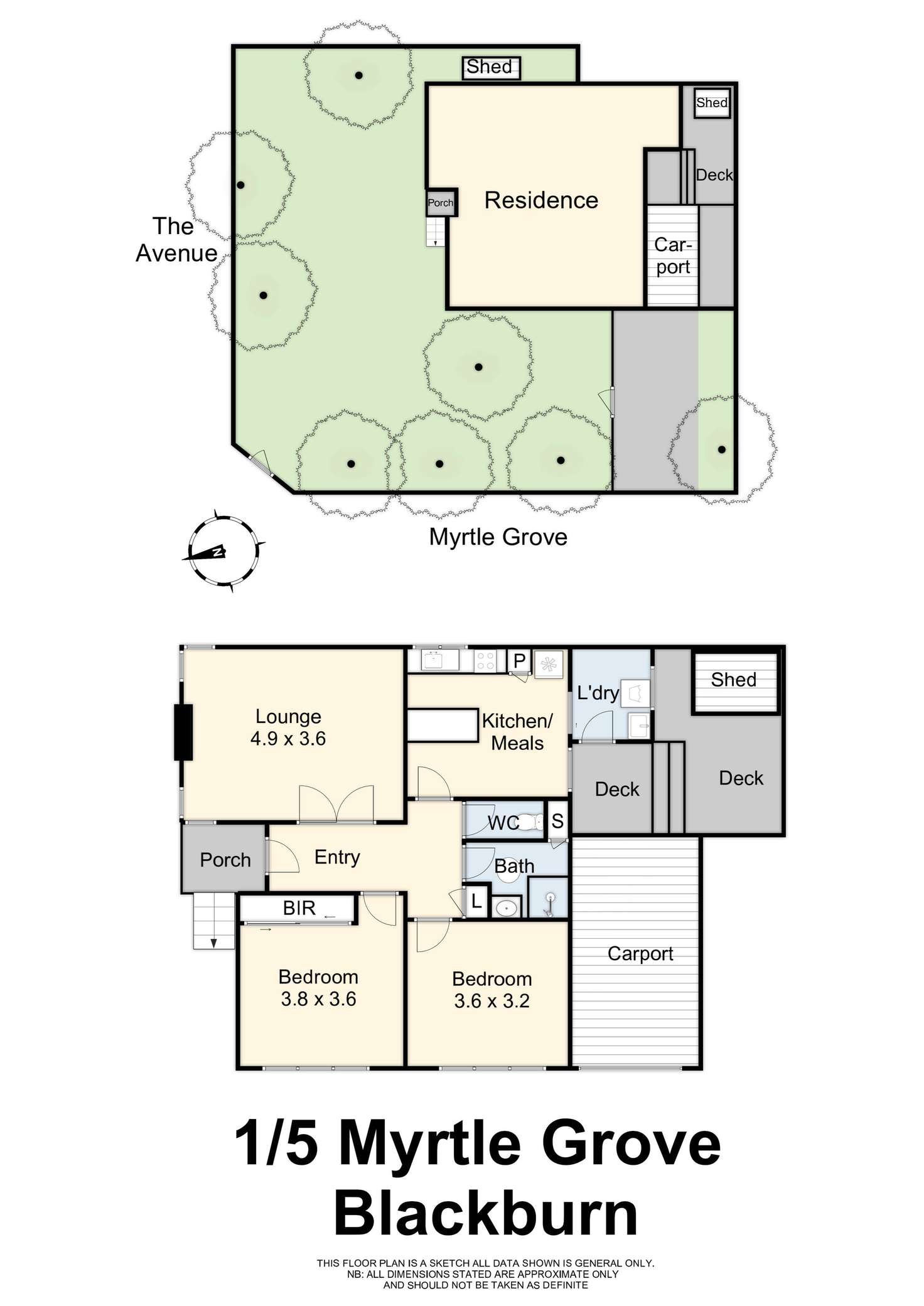 Floorplan of Homely unit listing, 1/5 Myrtle Grove, Blackburn VIC 3130